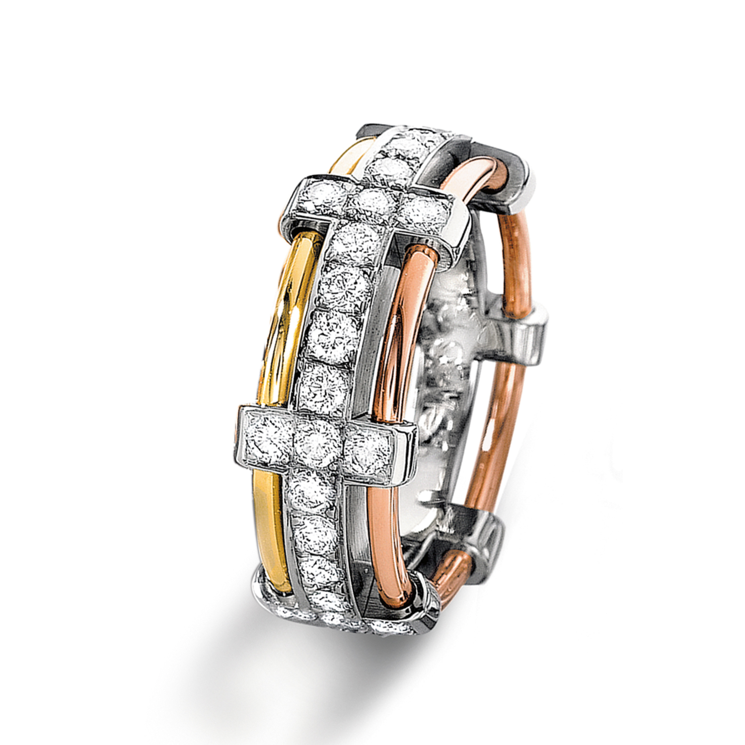 62-5179E-0-0 Diamond rings in gold, platinum and palladium with diamonds Furrer Jacot