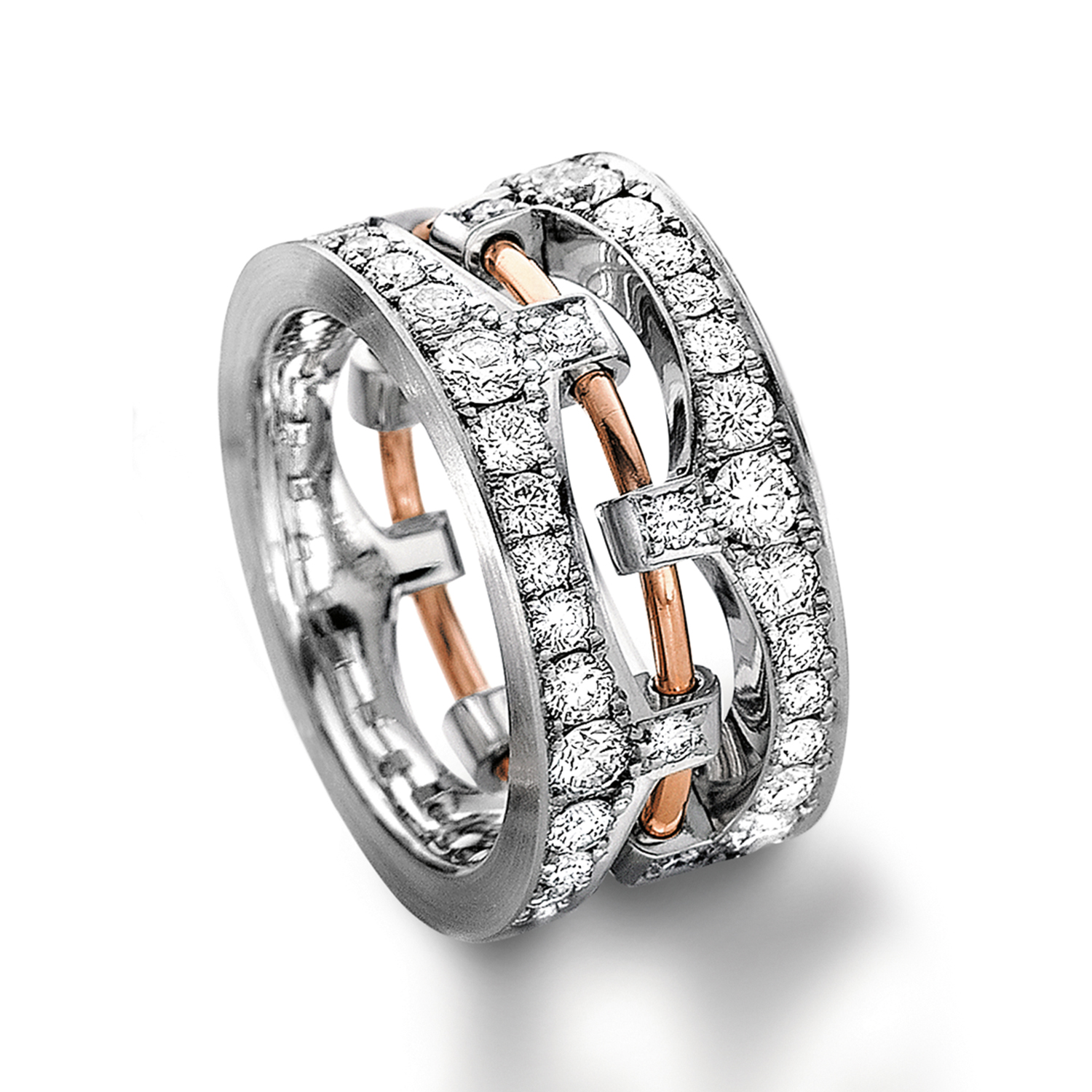 62-51800-0-0 Diamond rings in gold, platinum and palladium with diamonds Furrer Jacot
