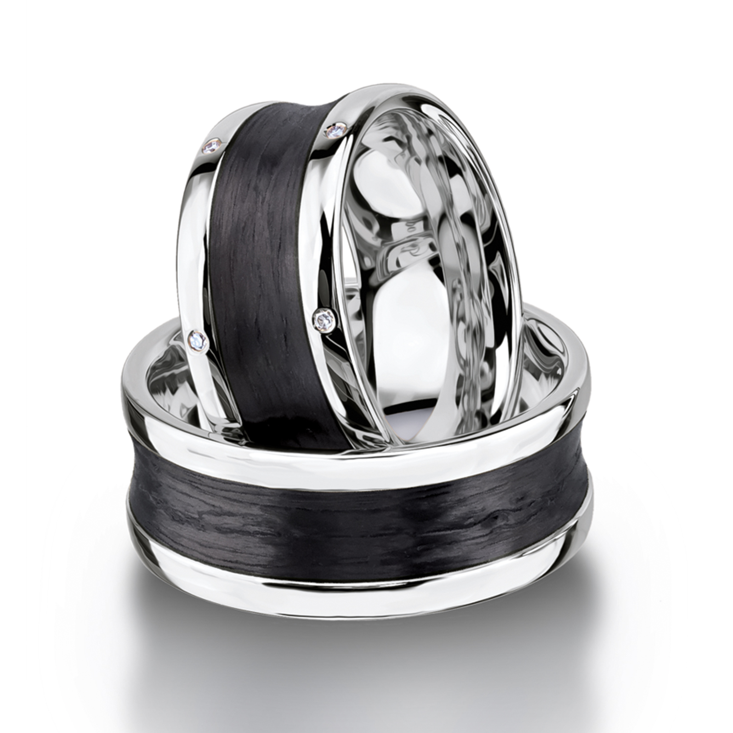 71-84100-0-0 wedding bands, wedding rings, in gold, platinum, palladium, bicolor, with diamonds, carbon, black