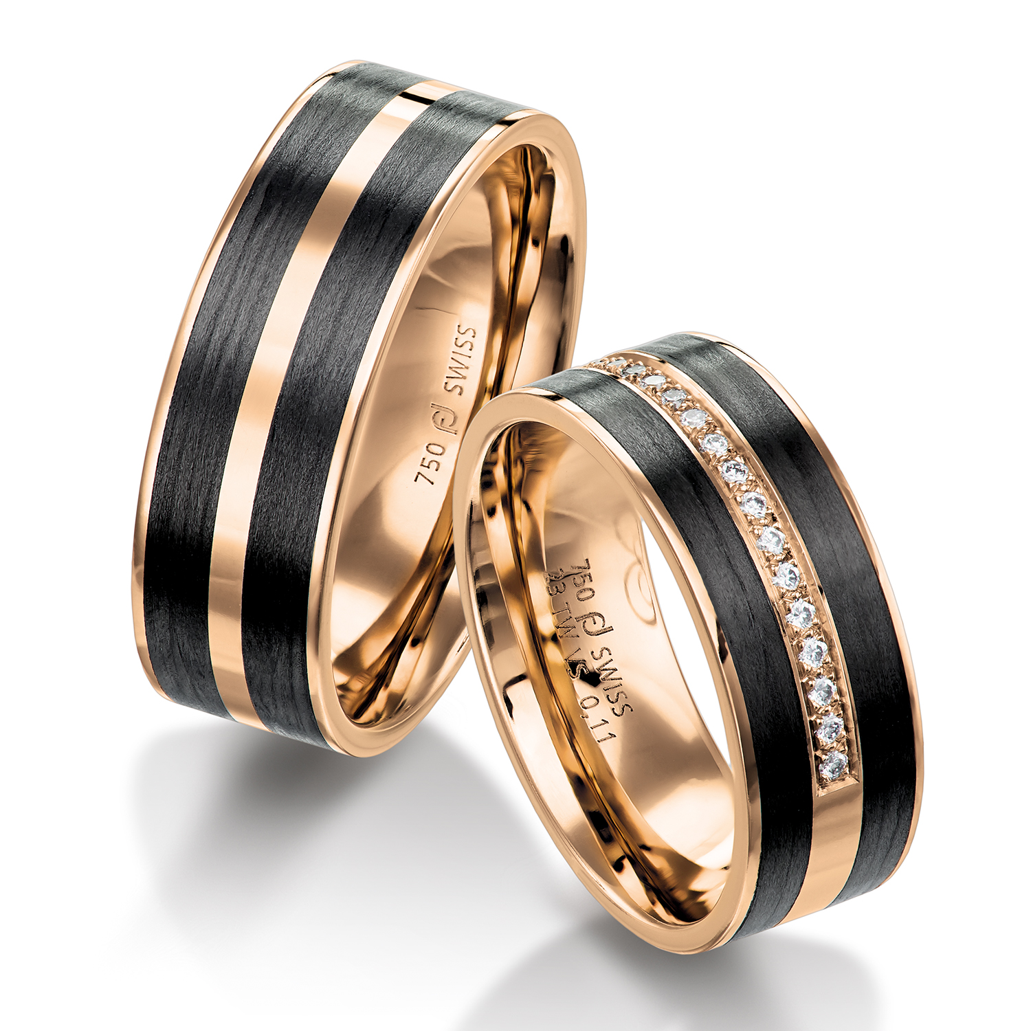 Heiraten Eheringe Carbon Carbon Rot Rotgold Furrer Jacot