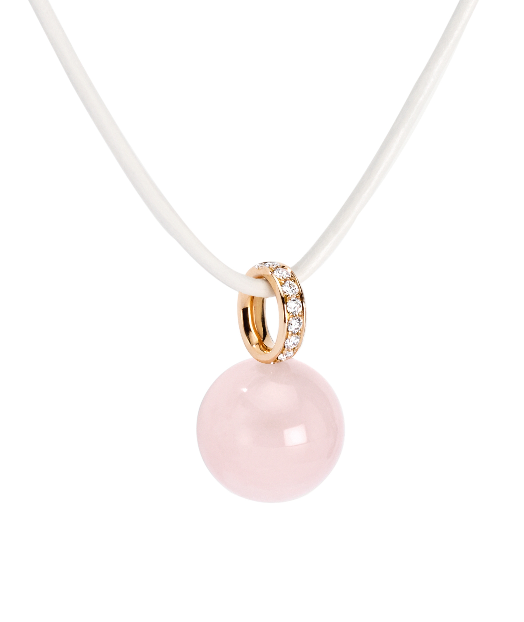 pendant single ball rose and diamonds Furrer Jacot