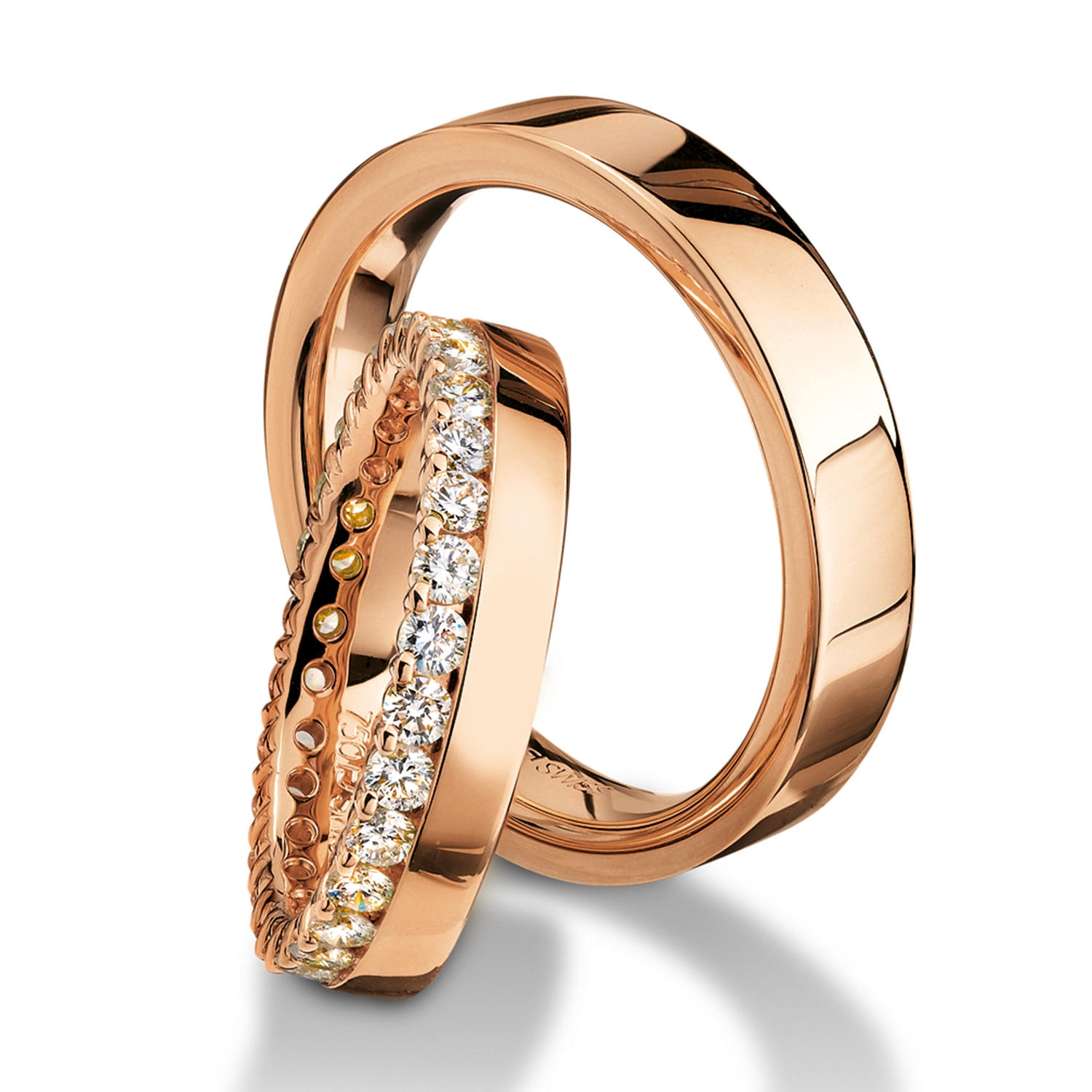 Diamond rings in gold, platinum and palladium with diamonds Furrer Jacot