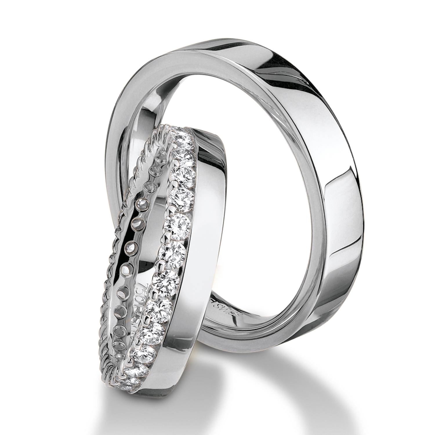 Diamond rings in gold, platinum and palladium with diamonds Furrer Jacot