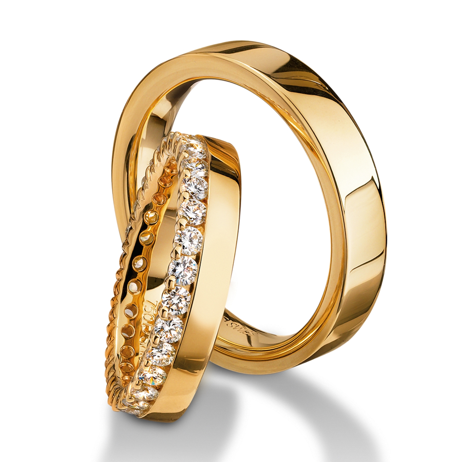 Diamond rings in gold, platinum and palladium with diamonds Furrer Jacot