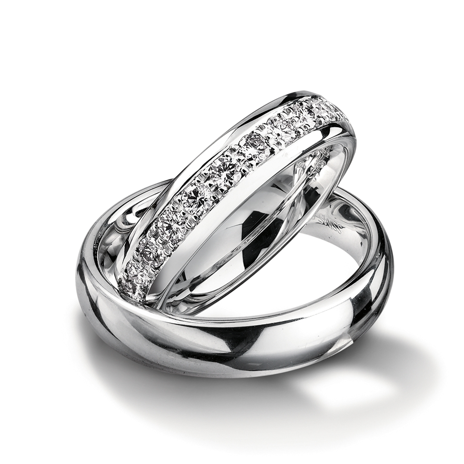 Diamond rings in gold, platinum and palladium with diamonds Furrer Jacot