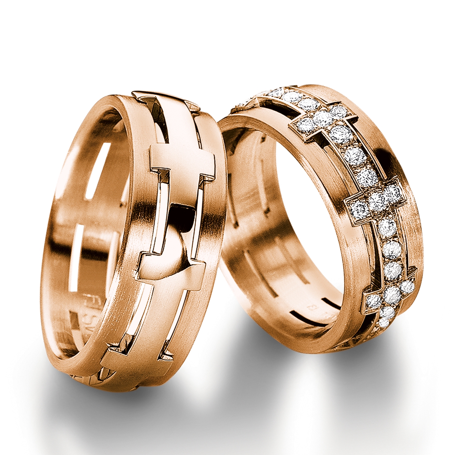 Diamond rings in gold, platinum, palladium, carbon and black with diamonds Furrer Jacot