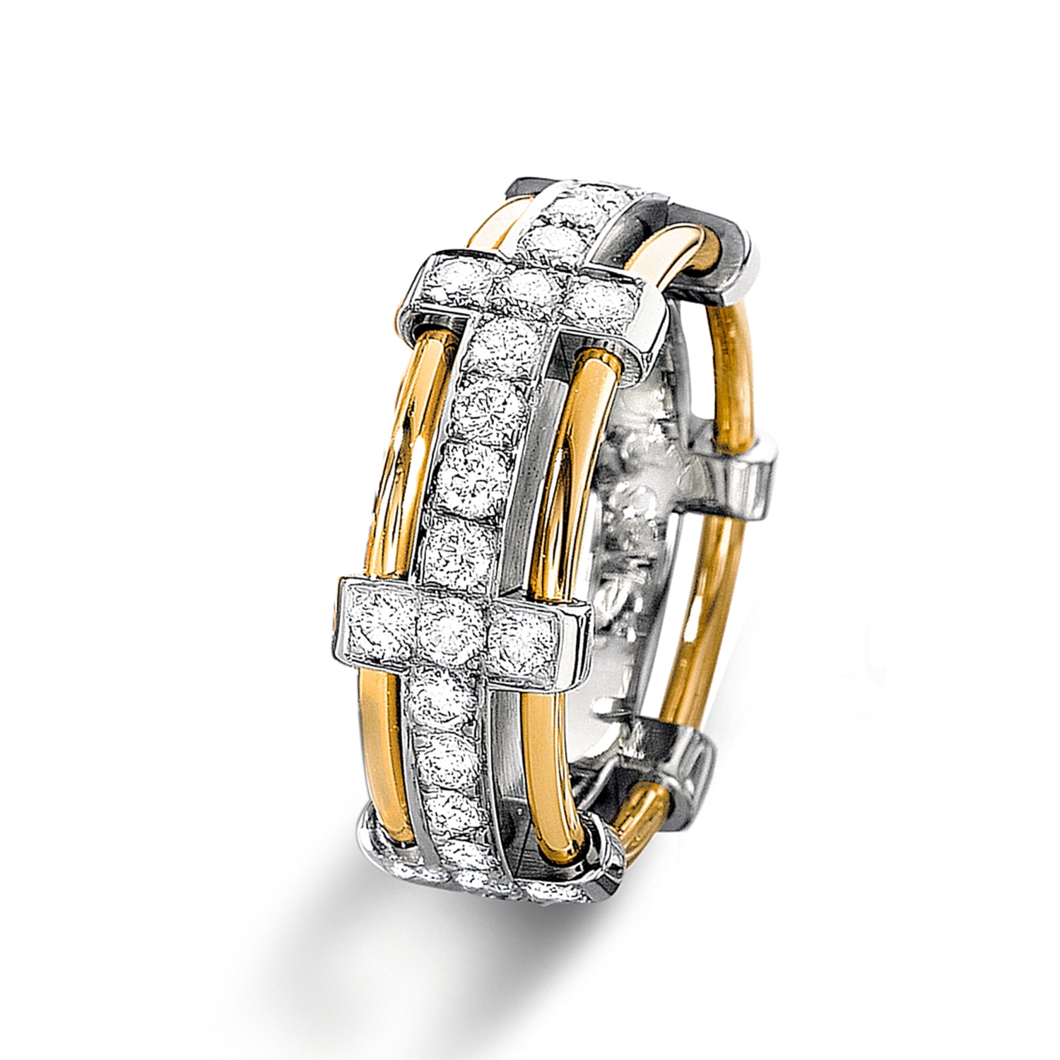 Diamond rings in gold, platinum and palladium with diamonds Furrer Jacot