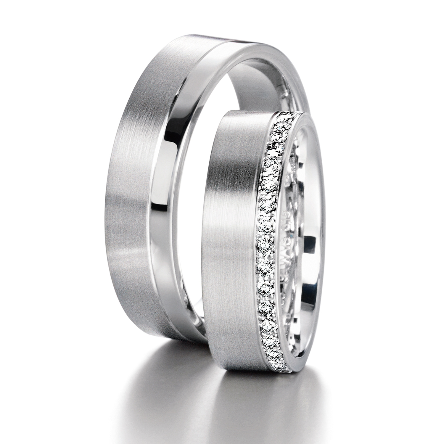 Diamond rings in gold, platinum and palladium with diamonds Furrer Jacot