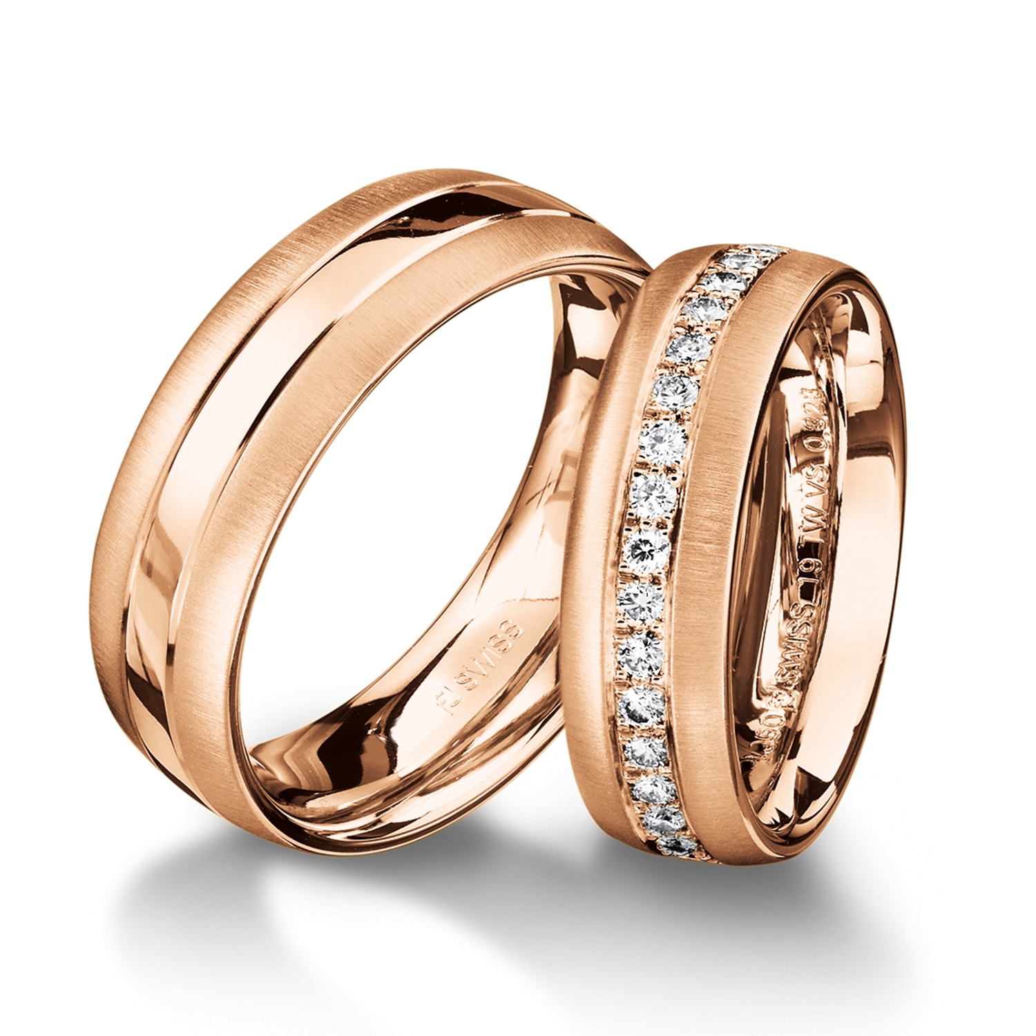 Rings in gold, platinum and palladium with diamonds Furrer Jacot