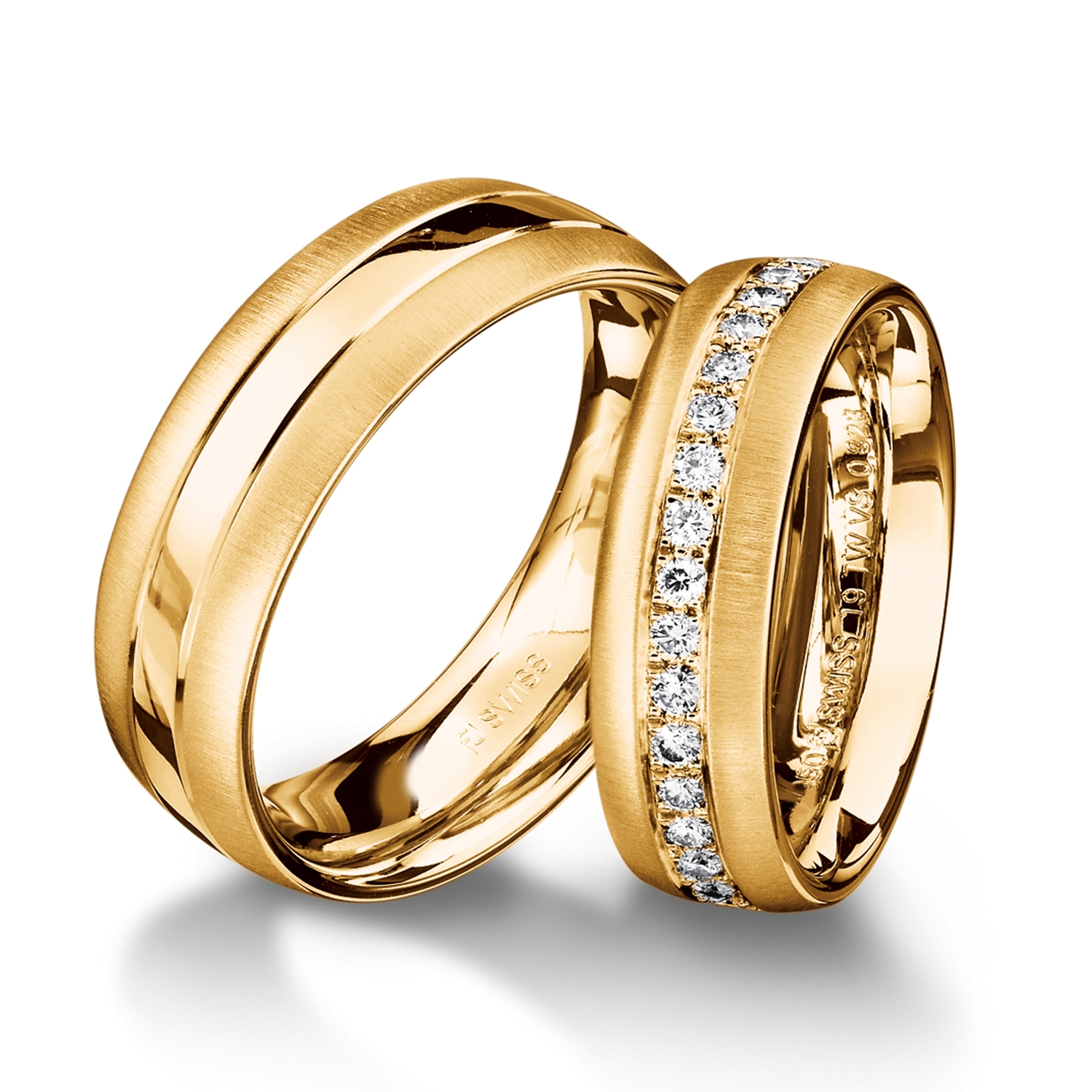 Rings in gold, platinum and palladium with diamonds Furrer Jacot