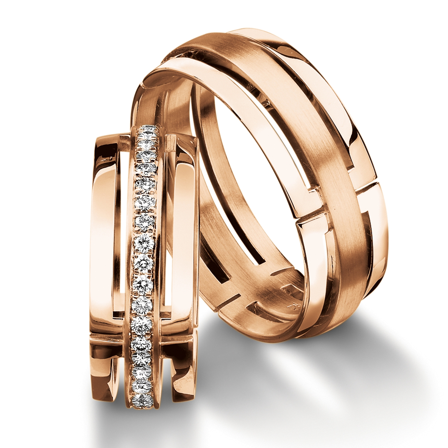 Diamond rings in gold, platinum and palladium with diamonds Furrer Jacot