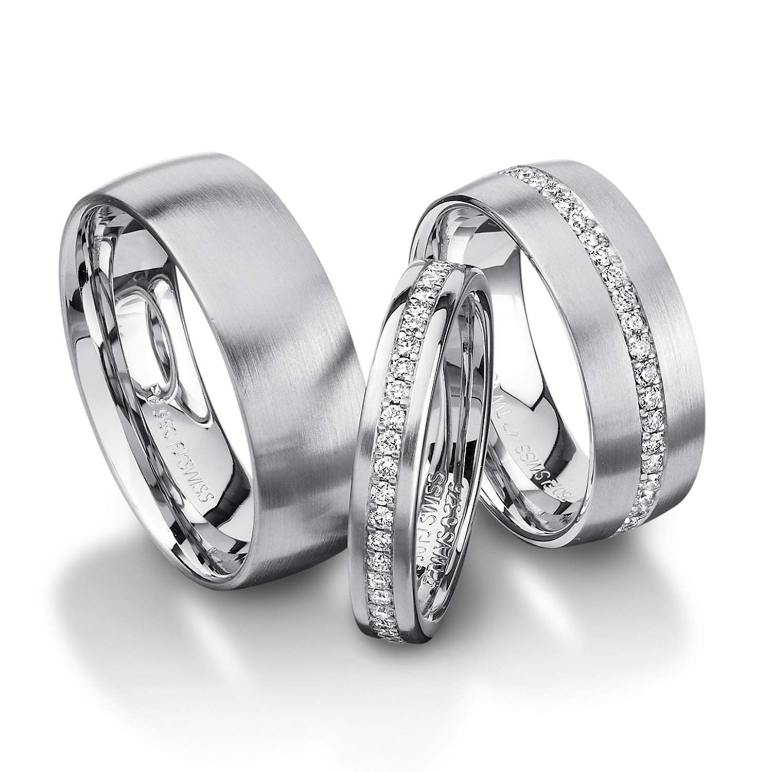 Diamond rings in gold, platinum and palladium with diamonds Furrer Jacot