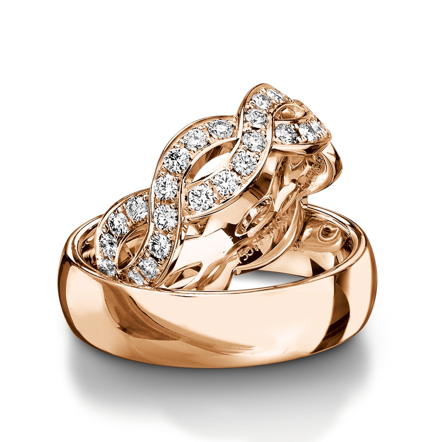 Diamond rings in gold, platinum and palladium with diamonds Furrer Jacot