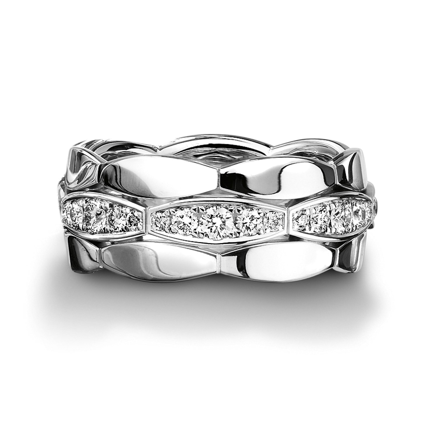 Diamond rings in gold, platinum and palladium with diamonds Furrer Jacot