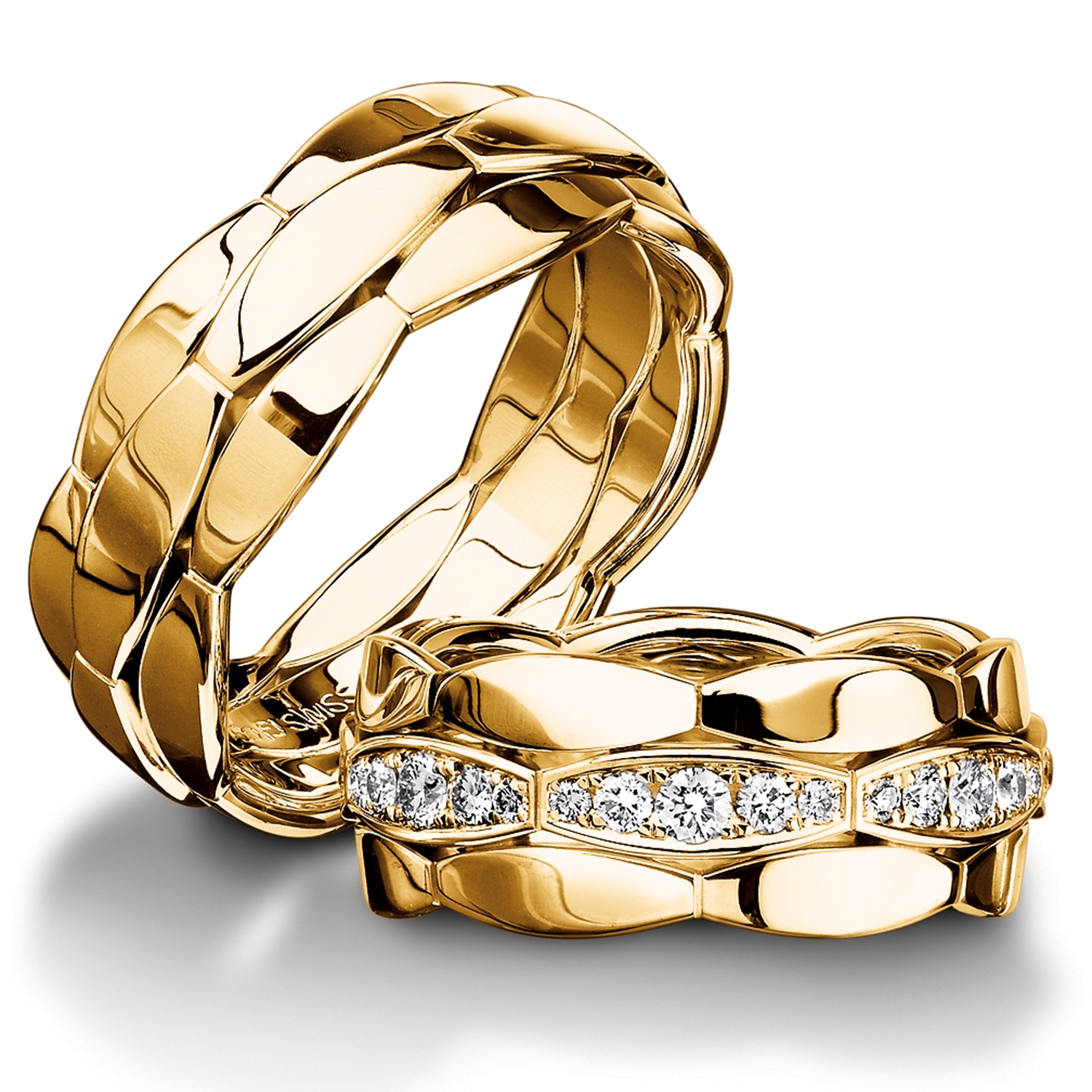 Diamond rings in gold, platinum and palladium with diamonds Furrer Jacot