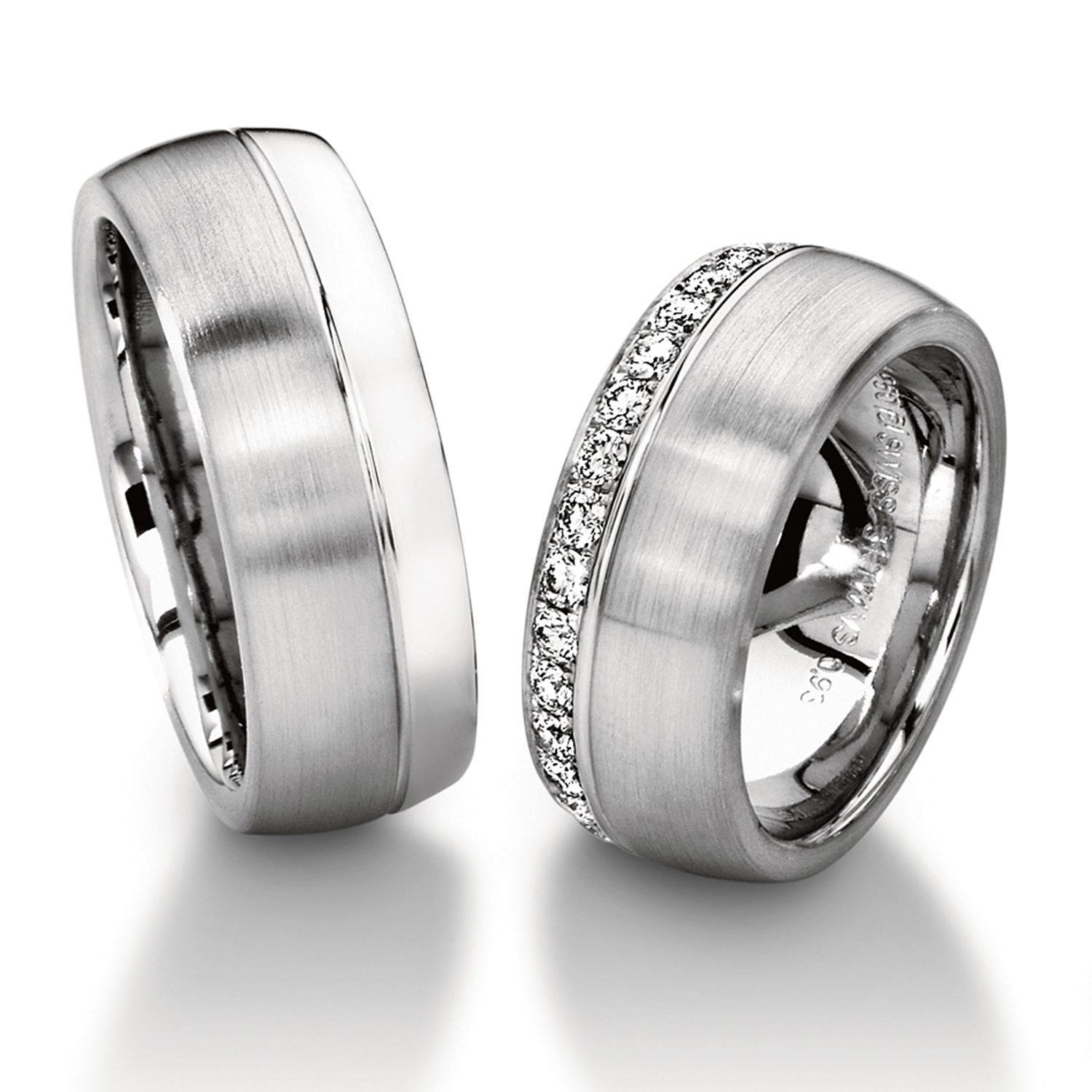 Diamond rings in gold, platinum and palladium with diamonds Furrer Jacot