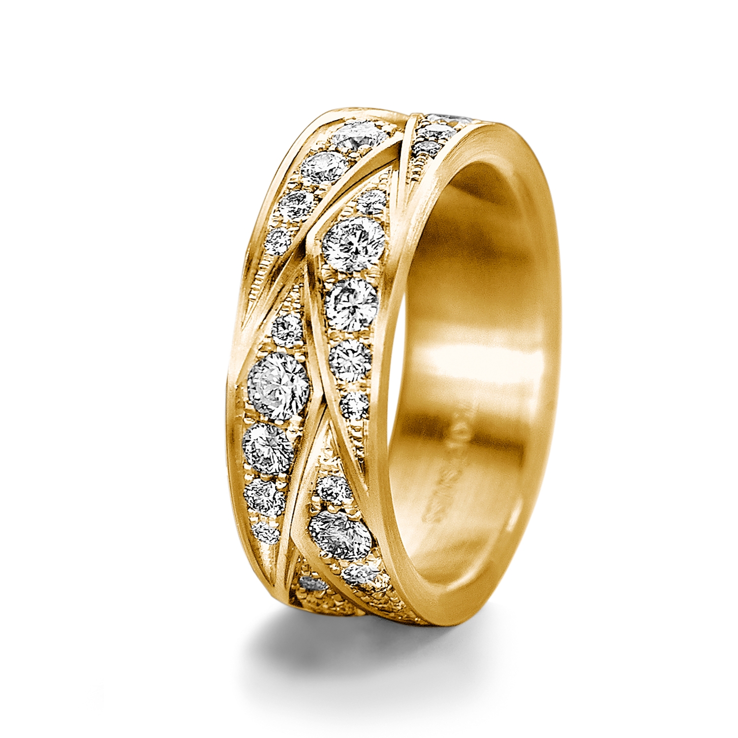 Diamond rings in gold, platinum and palladium with diamonds Furrer Jacot