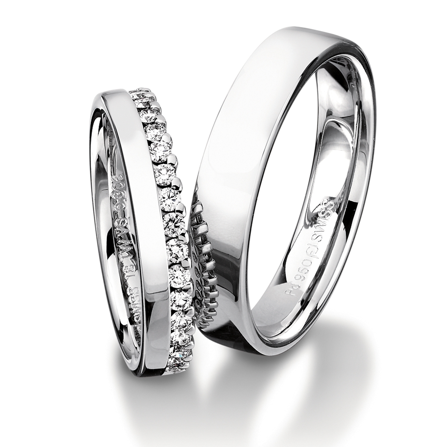 Diamond rings in gold, platinum and palladium with diamonds Furrer Jacot