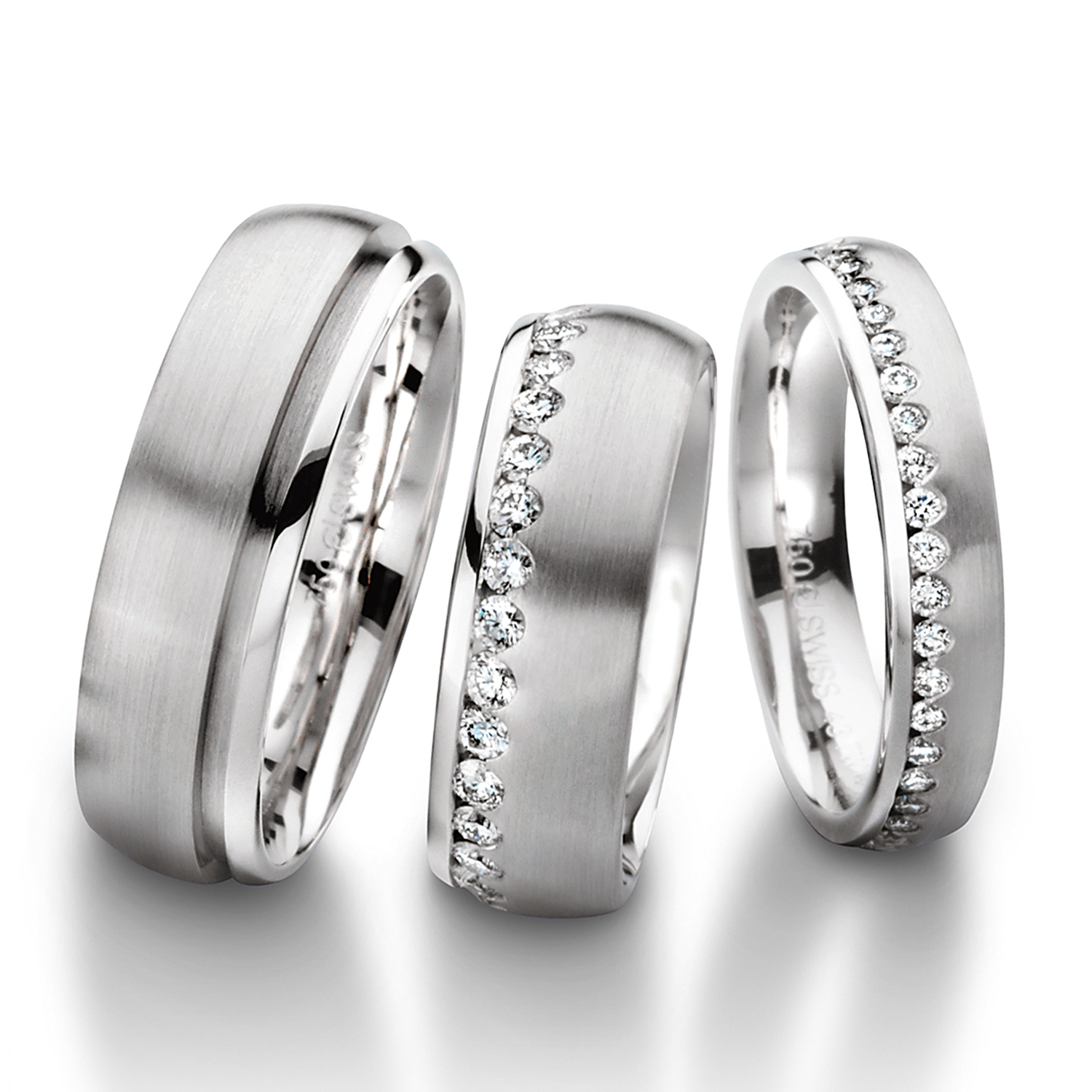 Diamond rings in gold, platinum and palladium with diamonds Furrer Jacot