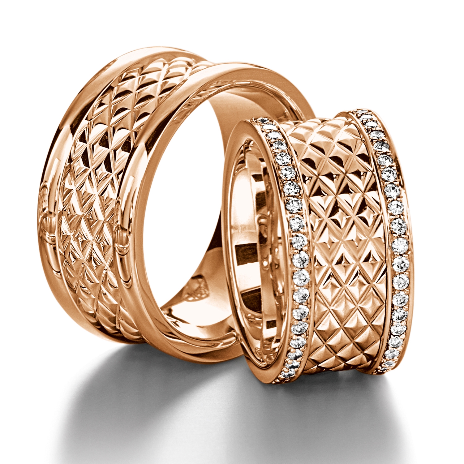 Diamond rings in gold, platinum and palladium with diamonds Furrer Jacot