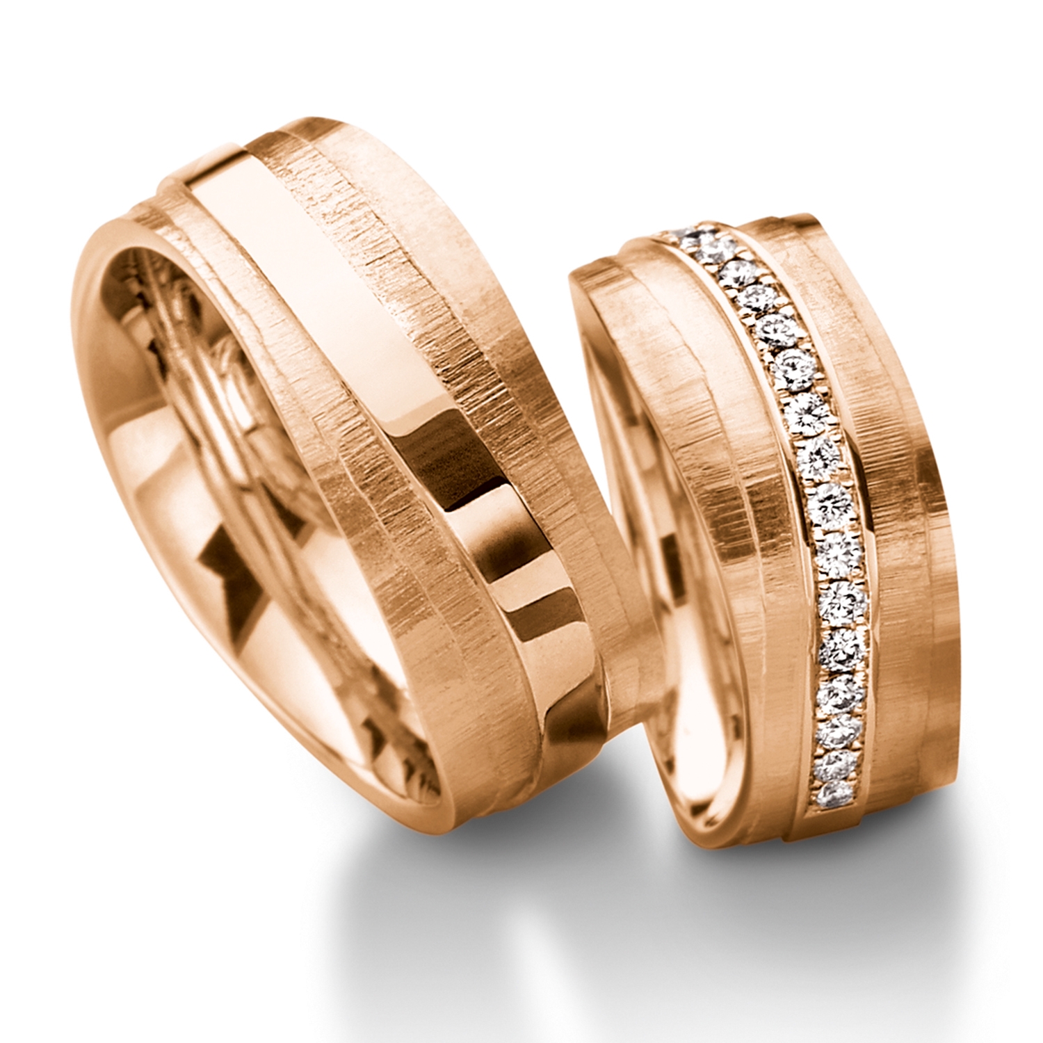 Diamond rings in gold, platinum and palladium with diamonds Furrer Jacot