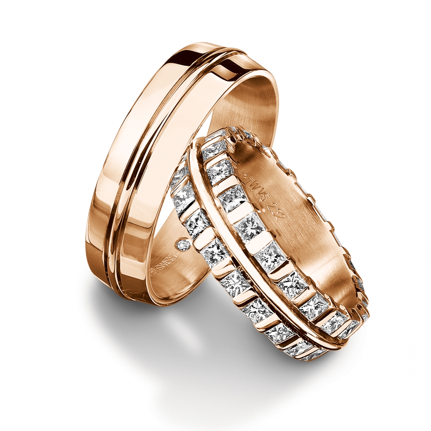 Diamond rings in gold, platinum and palladium with diamonds Furrer Jacot