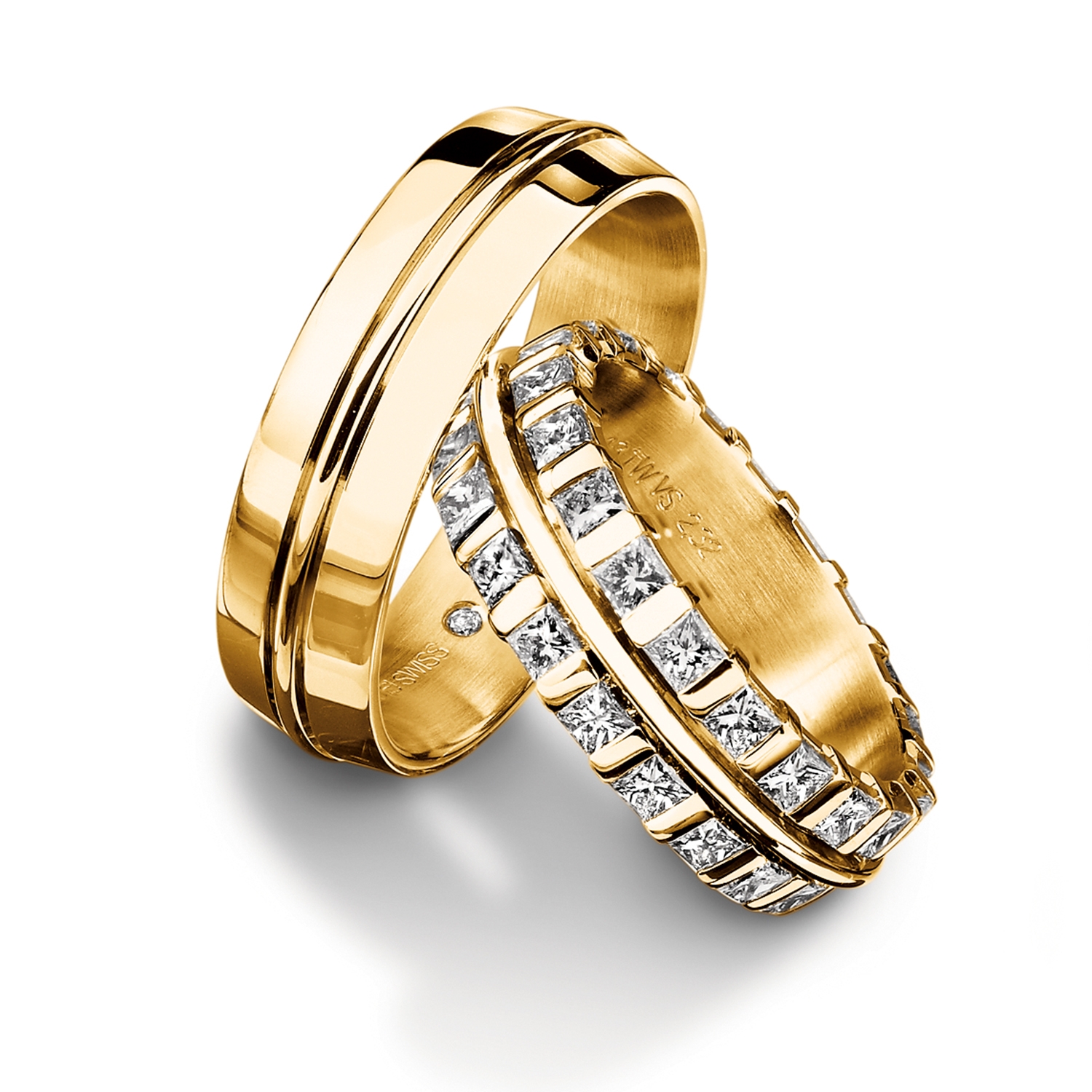 Diamond rings in gold, platinum and palladium with diamonds Furrer Jacot