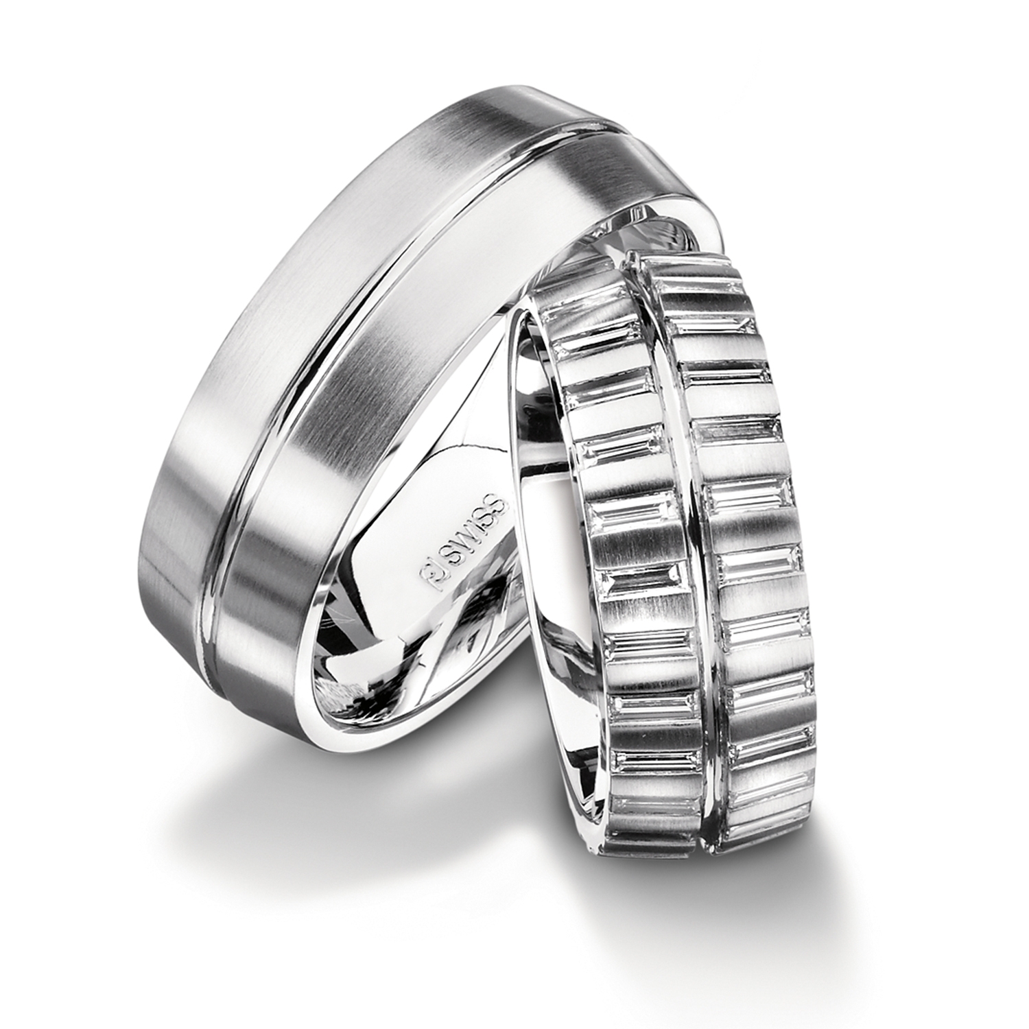 Diamond rings in gold, platinum and palladium with diamonds Furrer Jacot