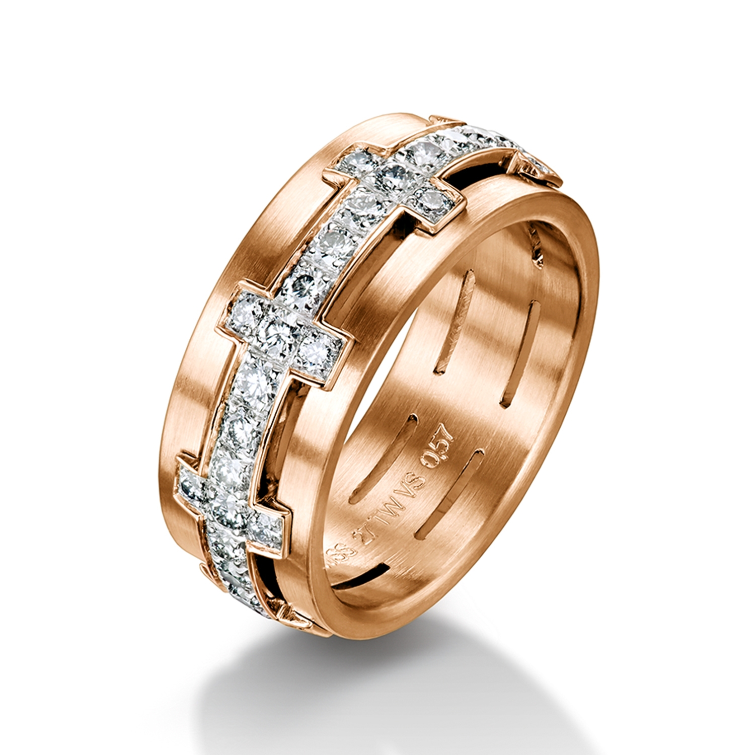 Diamond rings in gold, platinum and palladium with diamonds Furrer Jacot chili pepper