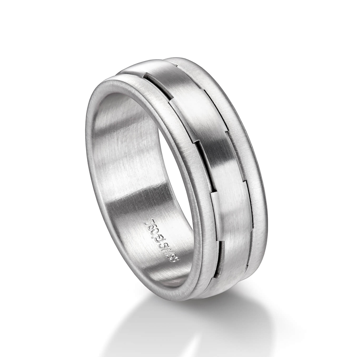 Man's world wedding rings in white gold