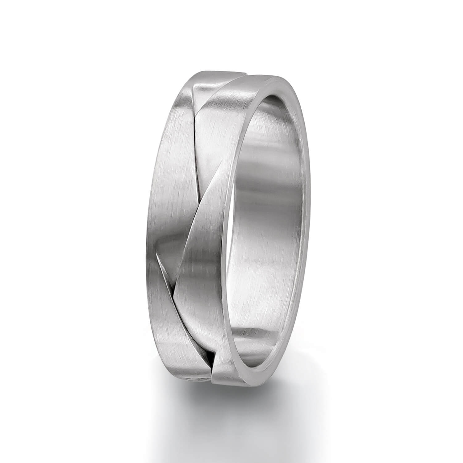 Man's world wedding rings in white gold