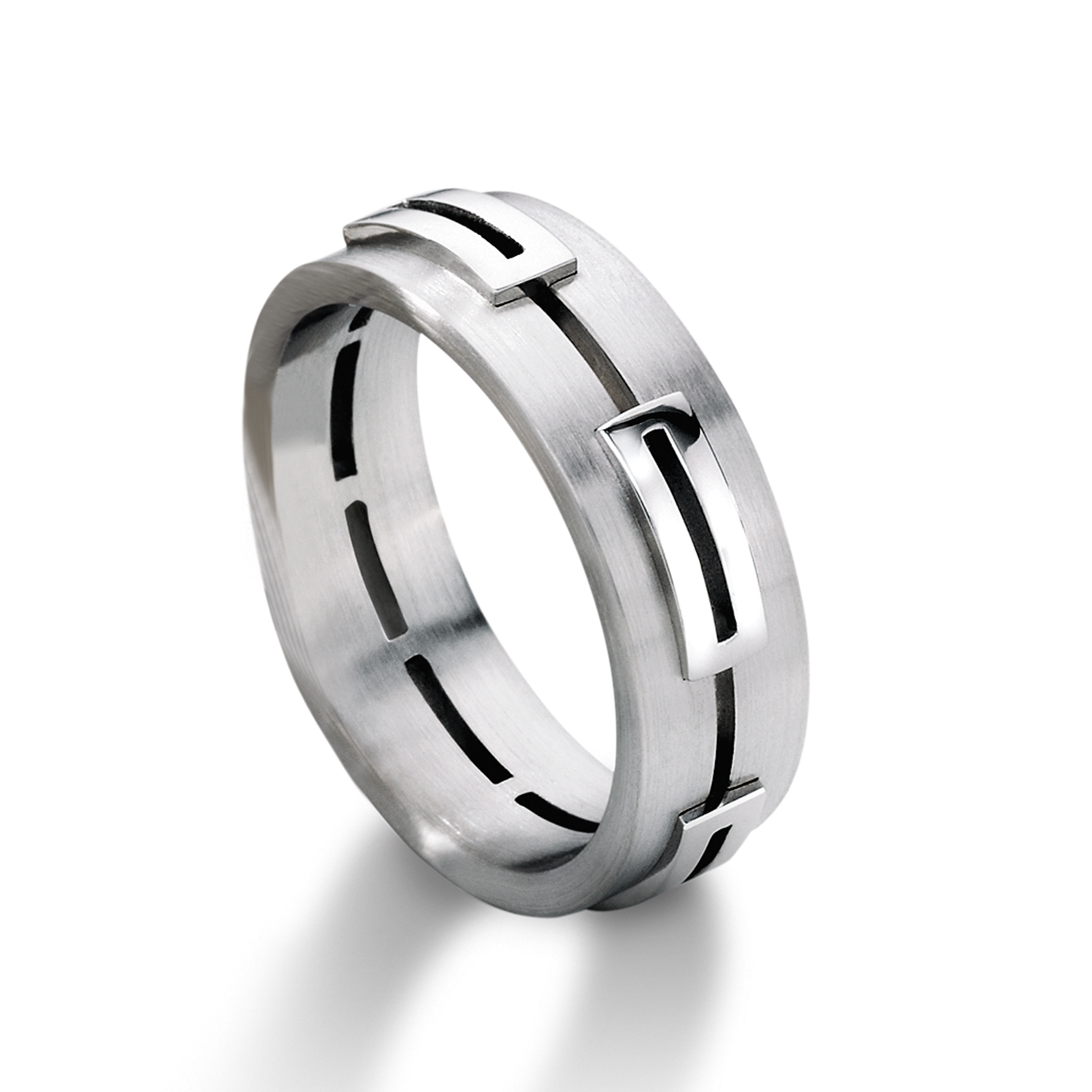 Man's world wedding rings in white gold