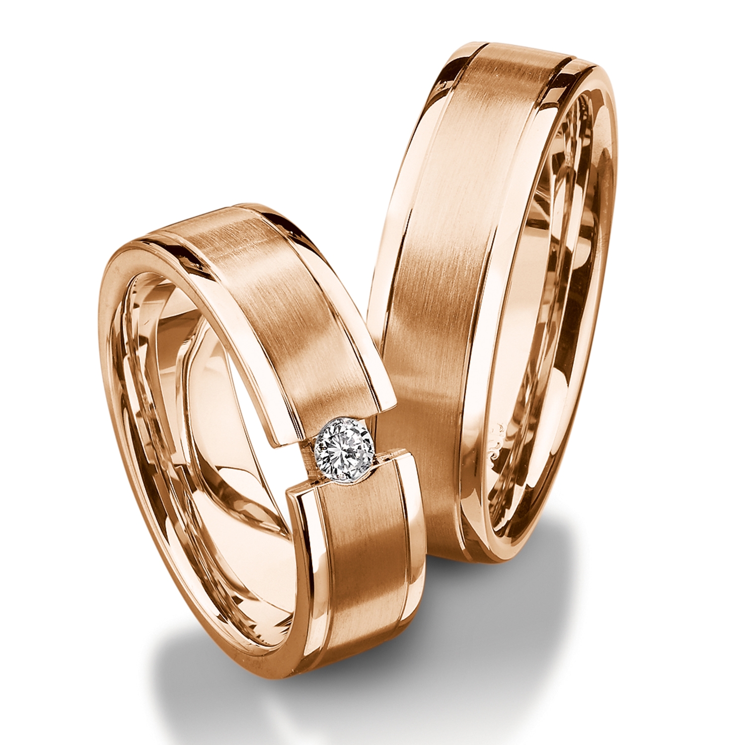 Rings in gold, platinum and palladium with diamonds Furrer Jacot