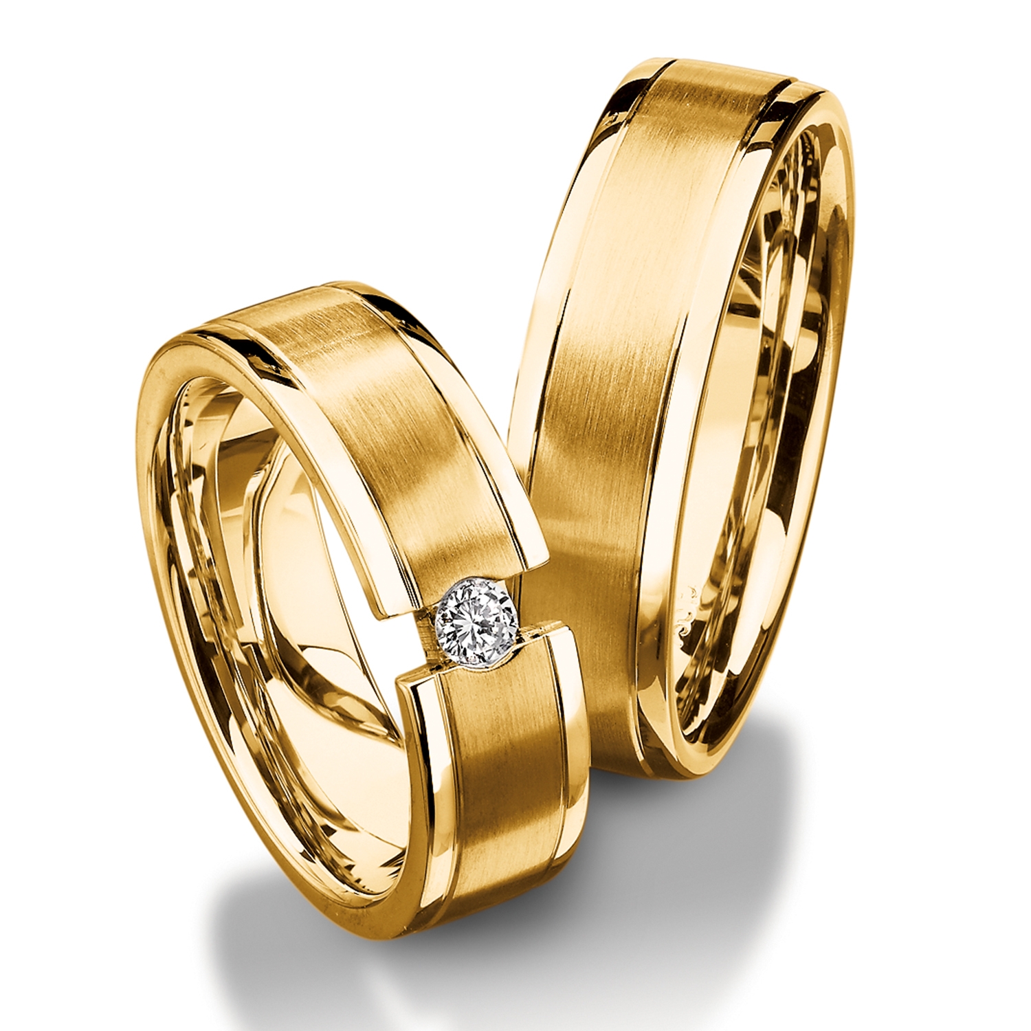 Rings in gold, platinum and palladium with diamonds Furrer Jacot