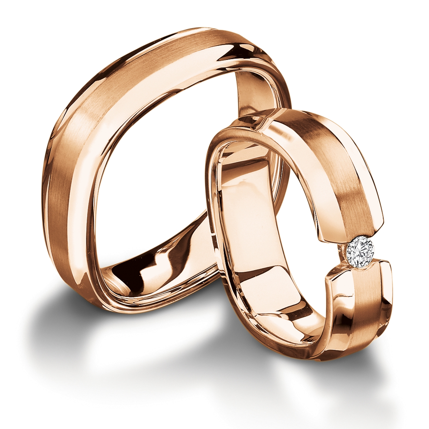 Rings in gold, platinum and palladium with diamonds Furrer Jacot