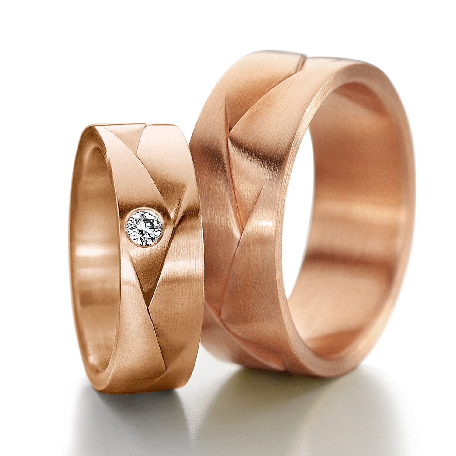 Rings in gold, platinum and palladium with diamonds Furrer Jacot