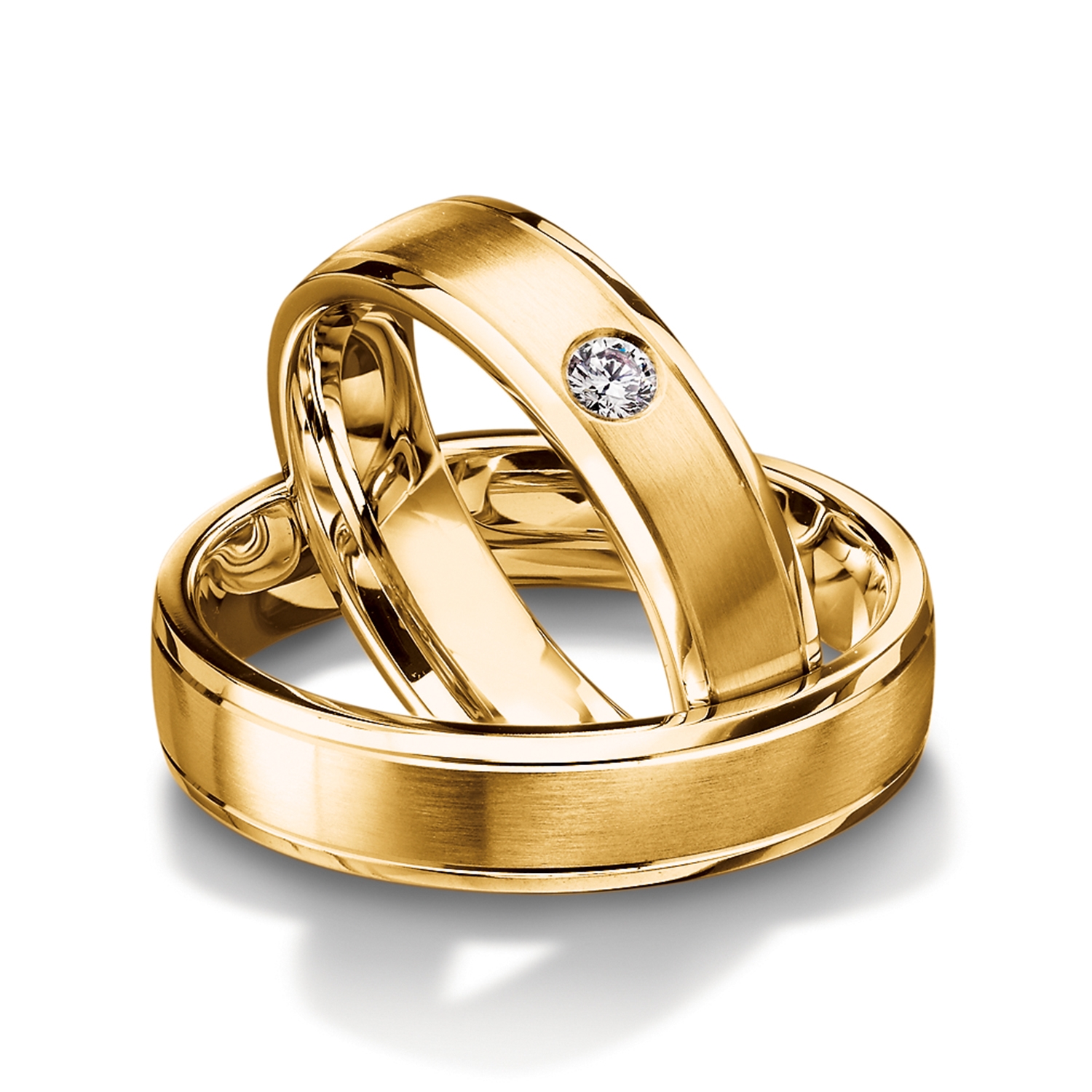 Rings in gold, platinum and palladium with diamonds Furrer Jacot