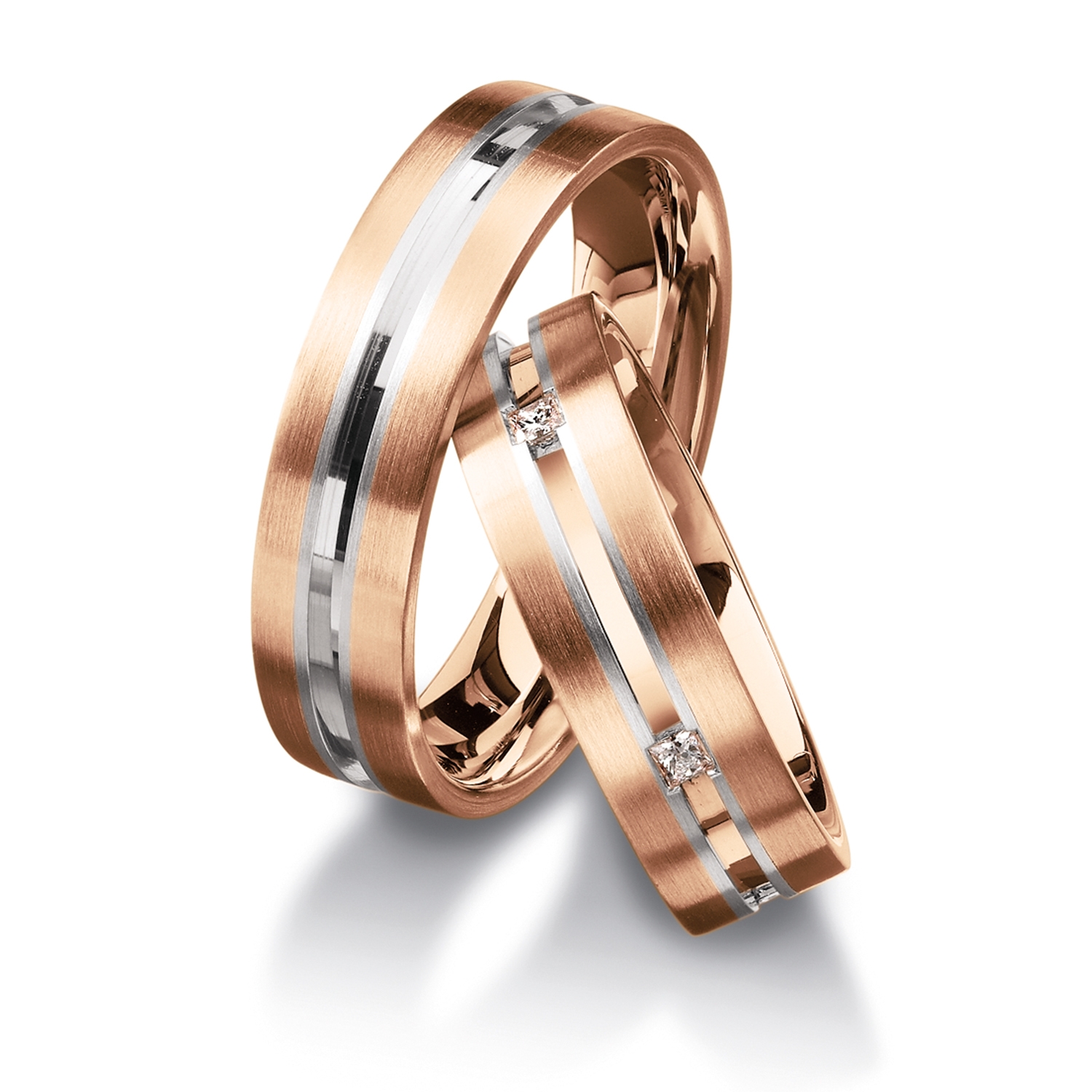 Rings in gold, platinum and palladium with diamonds Furrer Jacot