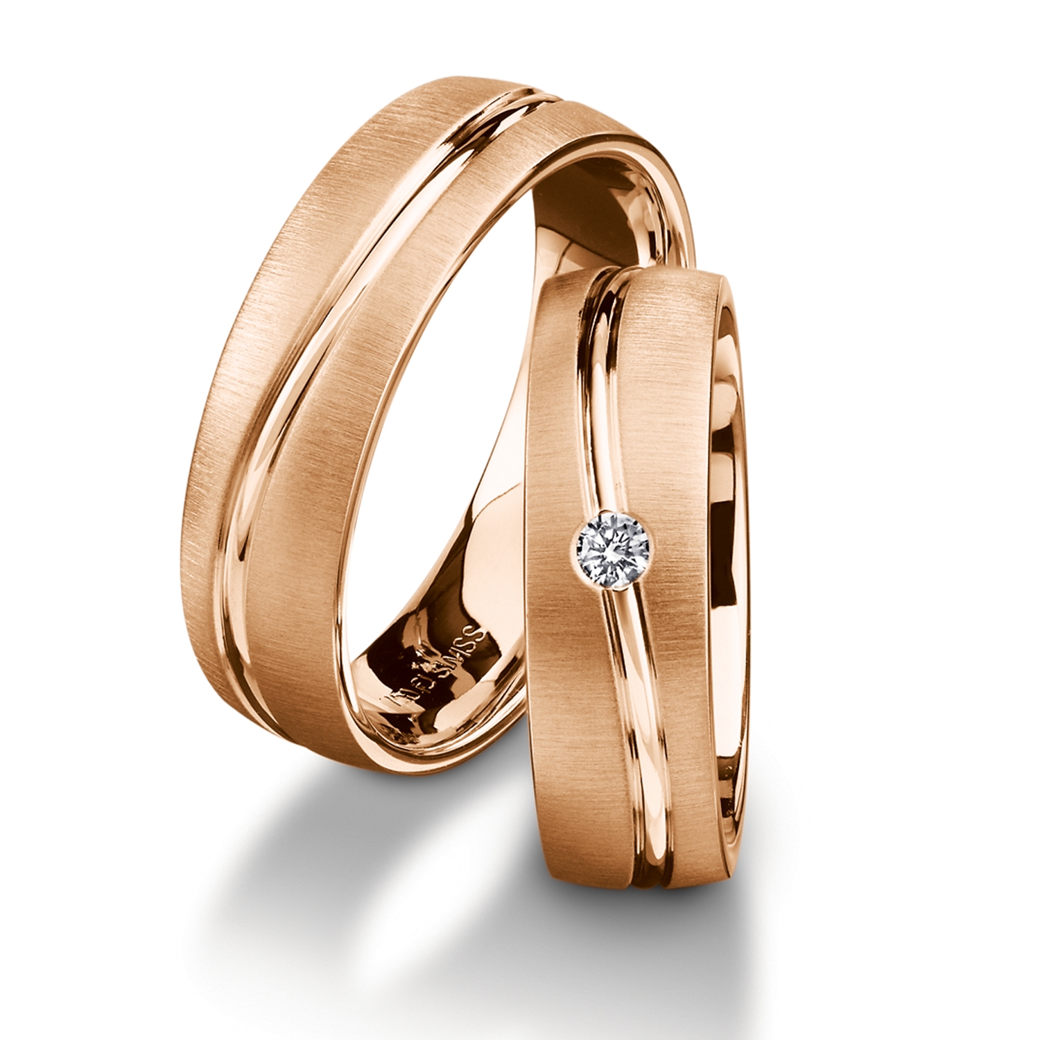 Rings in gold, platinum and palladium with diamonds Furrer Jacot