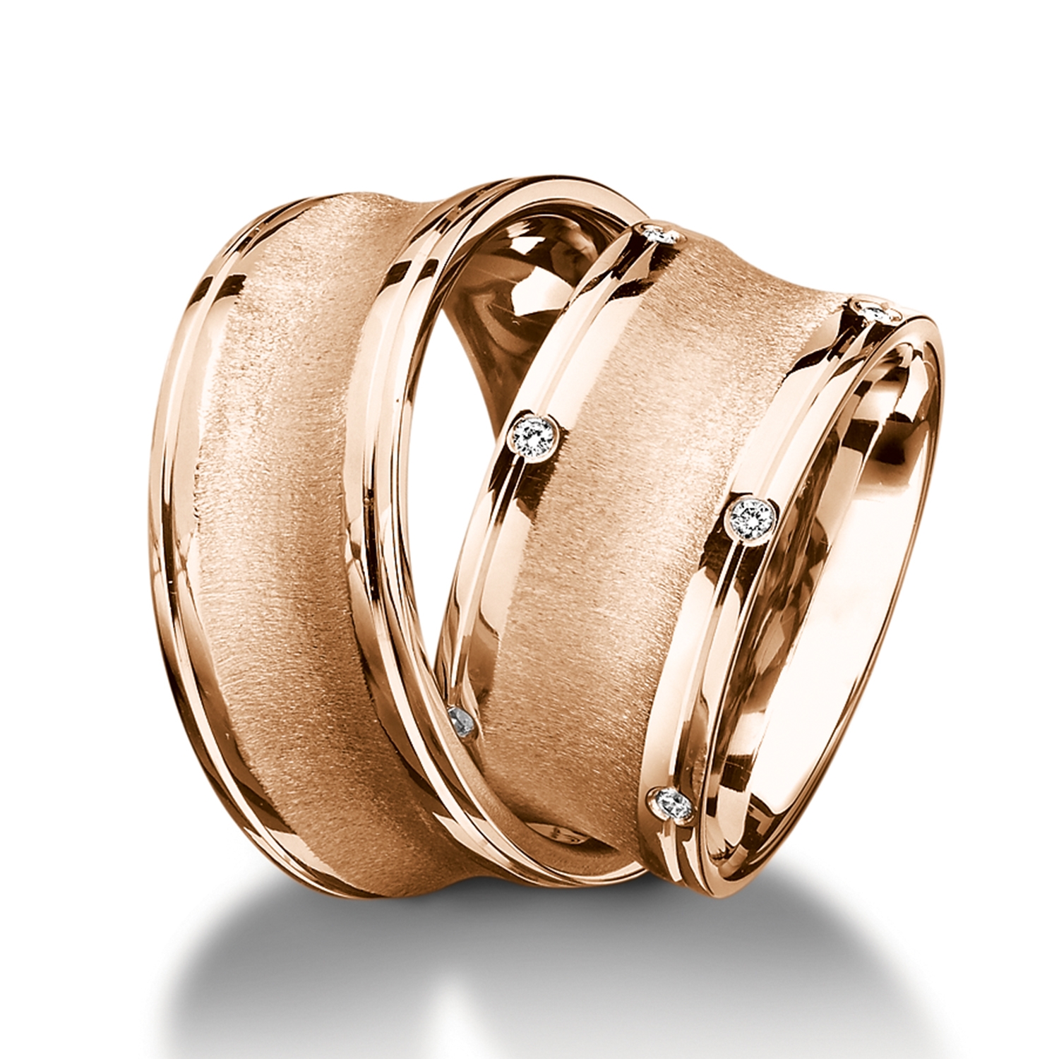 Rings in gold, platinum and palladium with diamonds Furrer Jacot