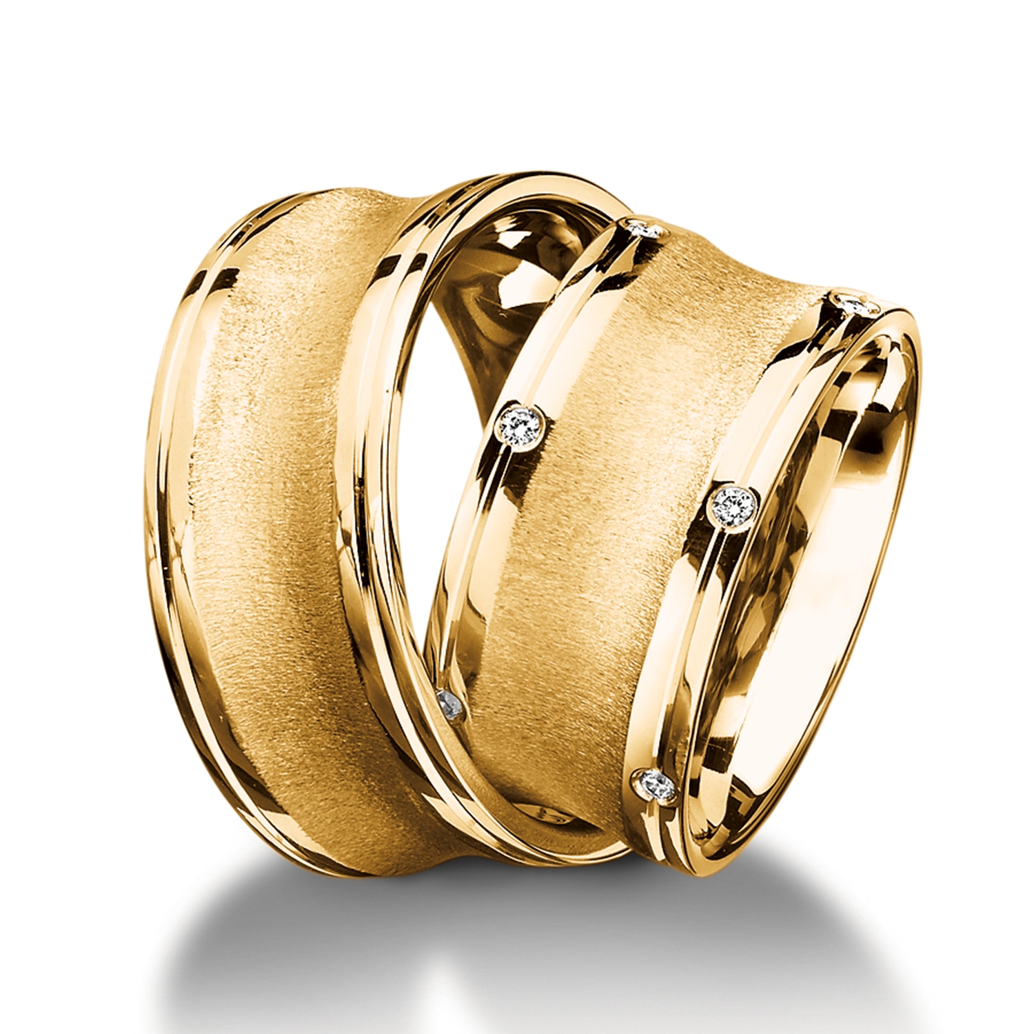 Rings in gold, platinum and palladium with diamonds Furrer Jacot