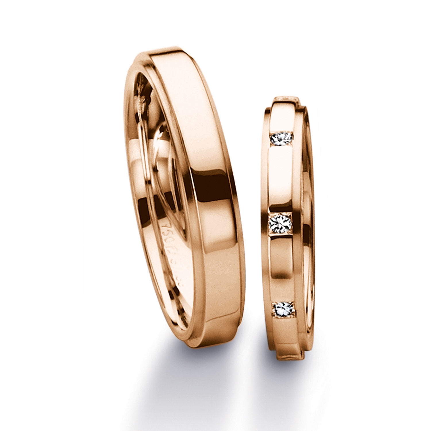 Rings in gold, platinum and palladium with diamonds Furrer Jacot