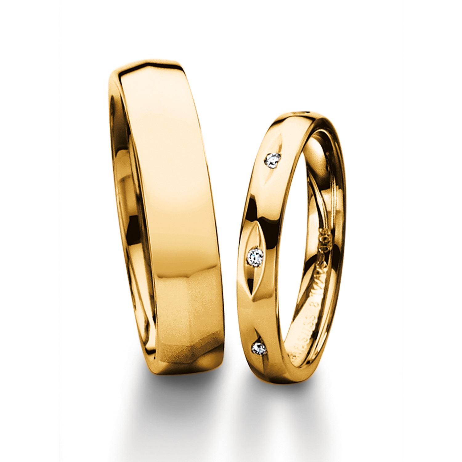 Rings in gold, platinum and palladium with diamonds Furrer Jacot