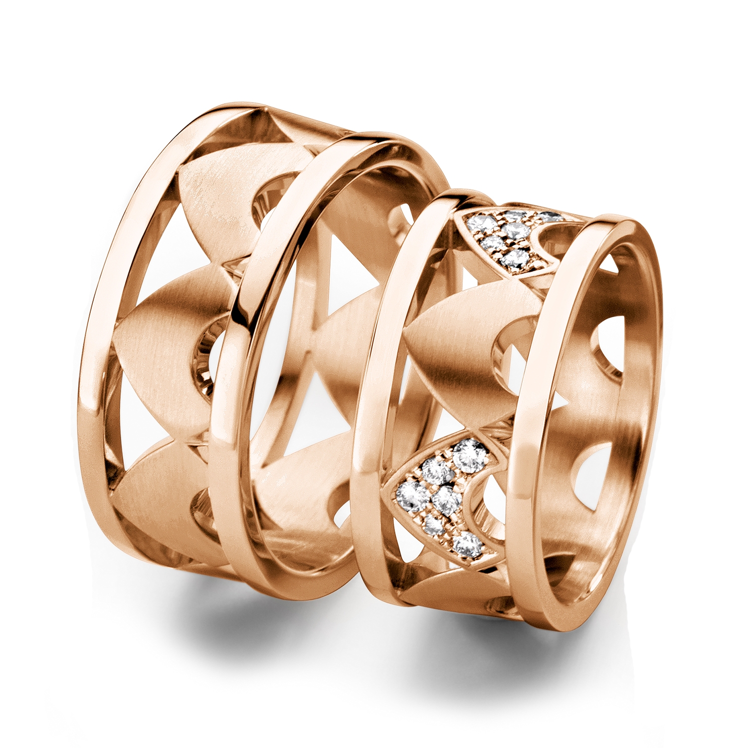 Diamond rings in gold, platinum and palladium with diamonds Furrer Jacot