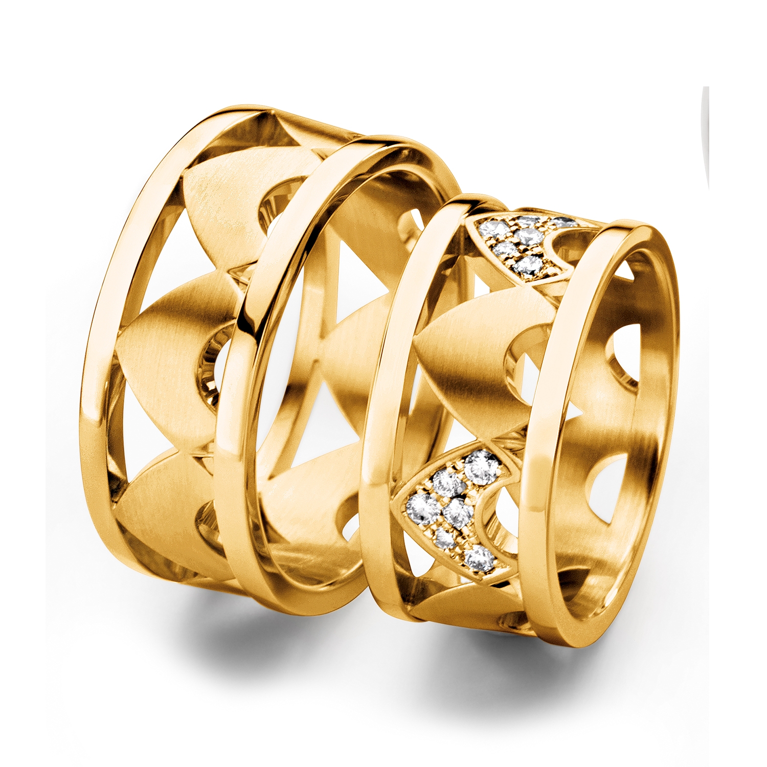 Diamond rings in gold, platinum and palladium with diamonds Furrer Jacot