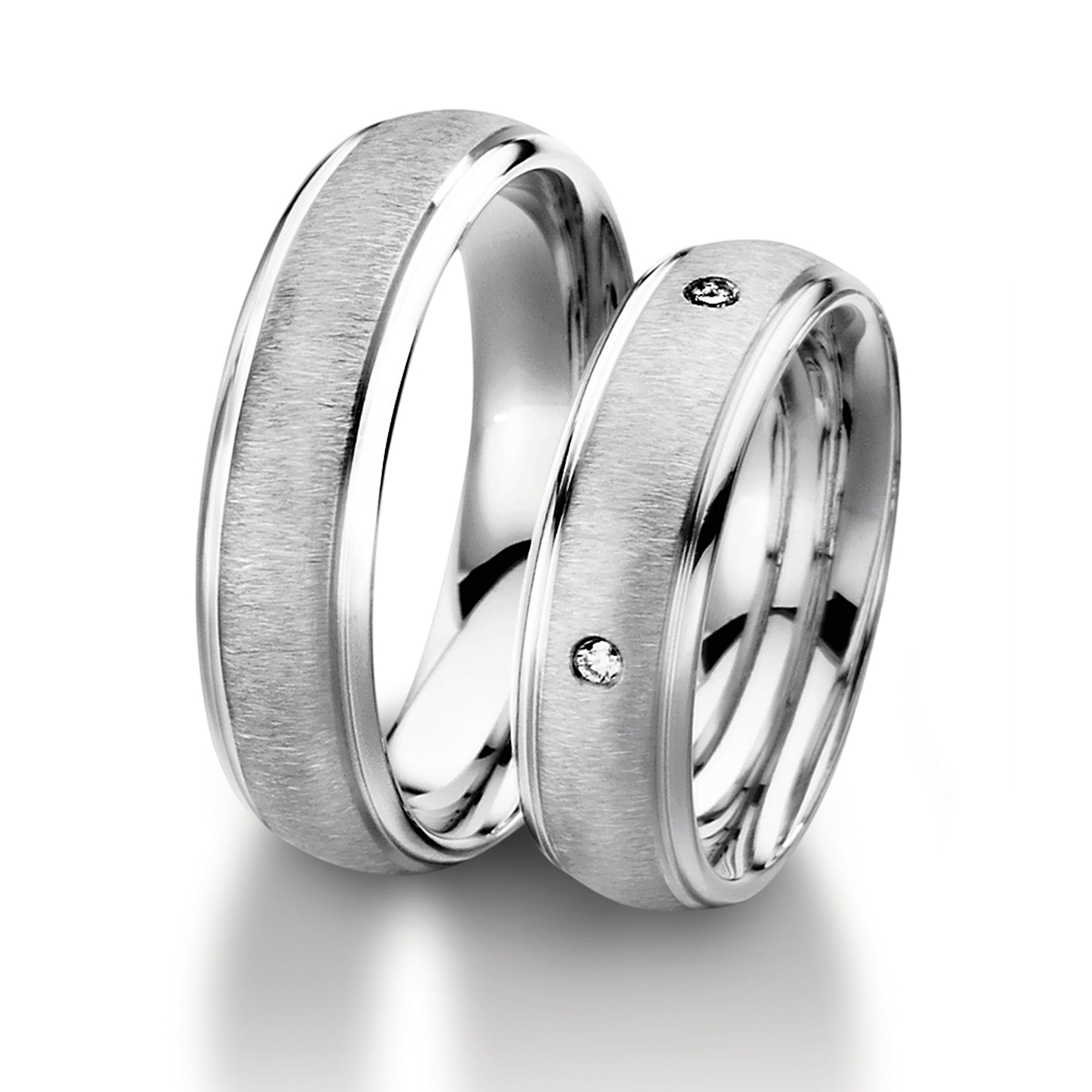 Rings in gold, platinum and palladium with diamonds Furrer Jacot