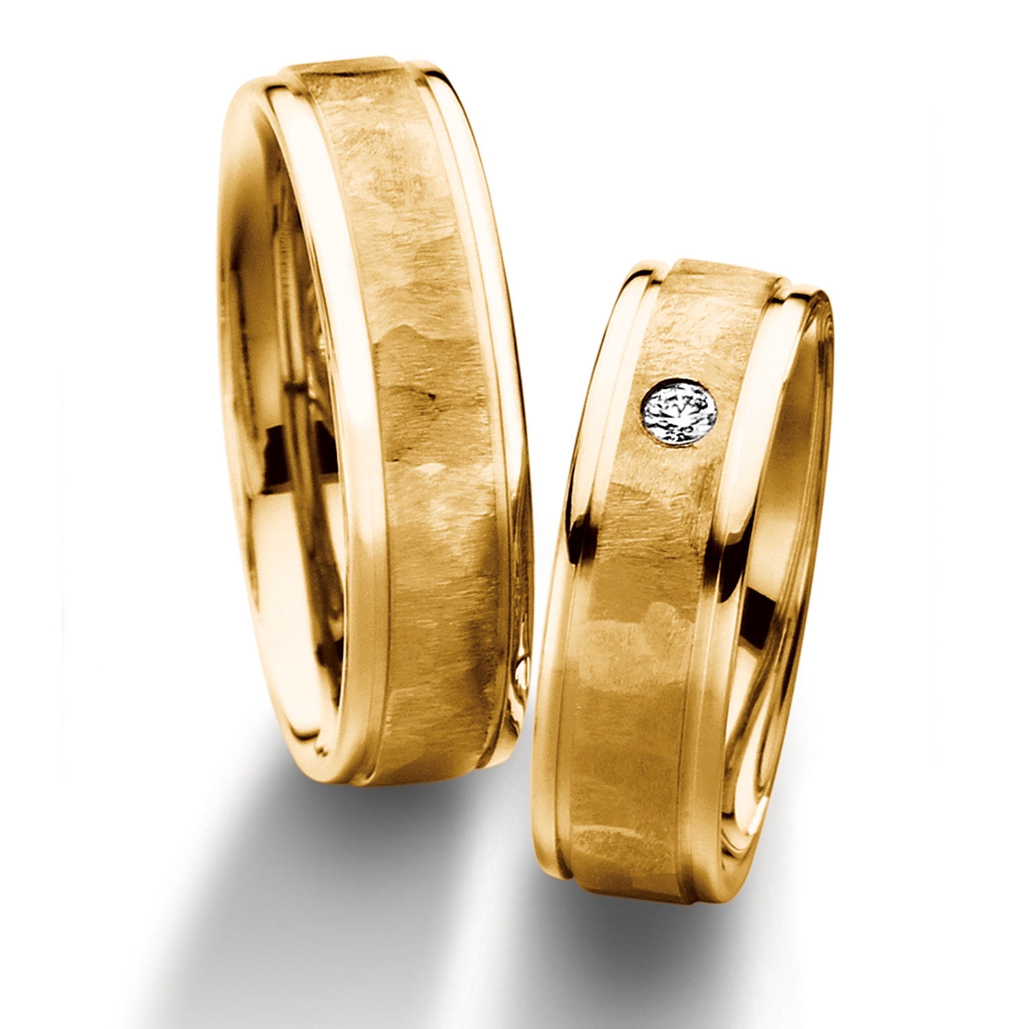 Rings in gold, platinum and palladium with diamonds Furrer Jacot