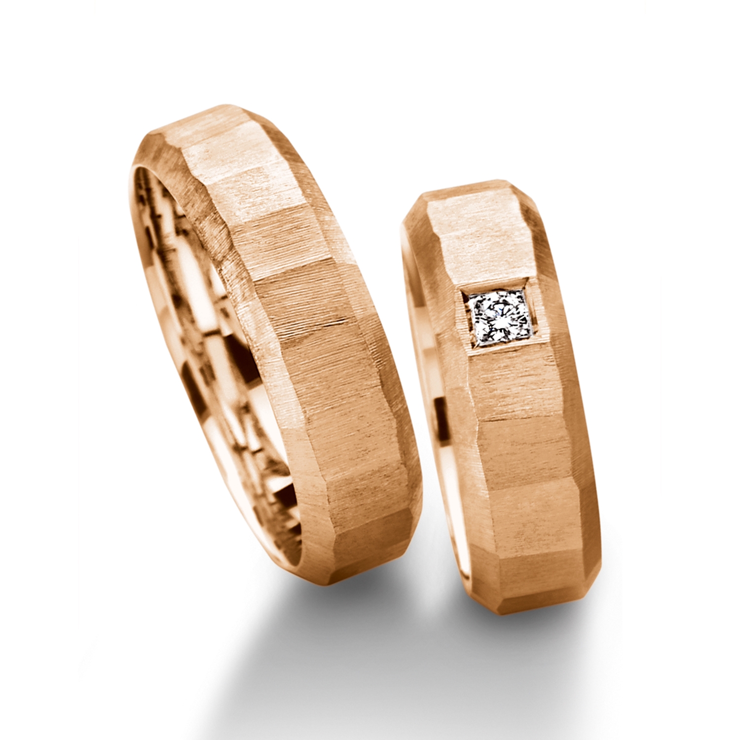 Rings in gold, platinum and palladium with diamonds Furrer Jacot