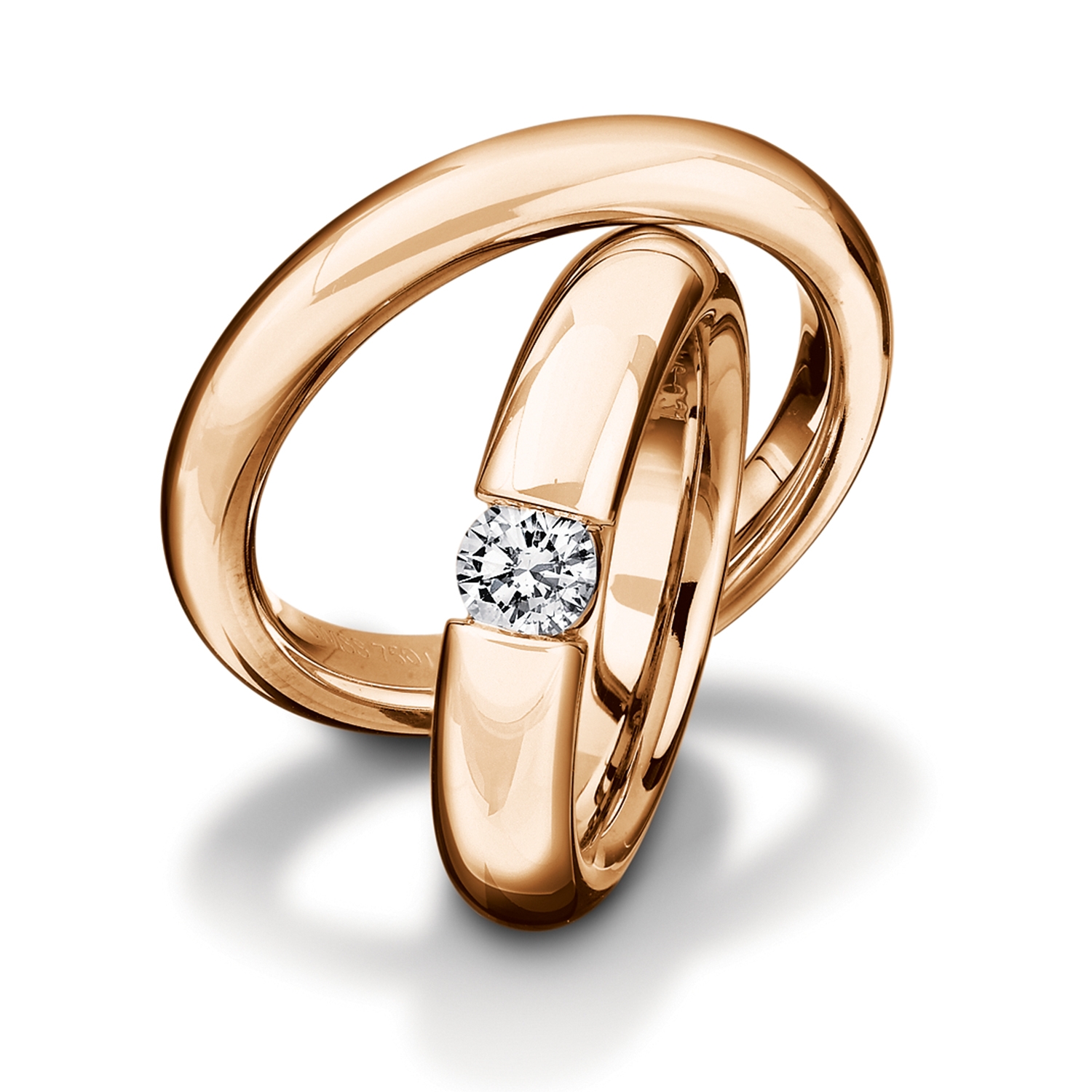 Rings in gold, platinum and palladium with diamonds Furrer Jacot