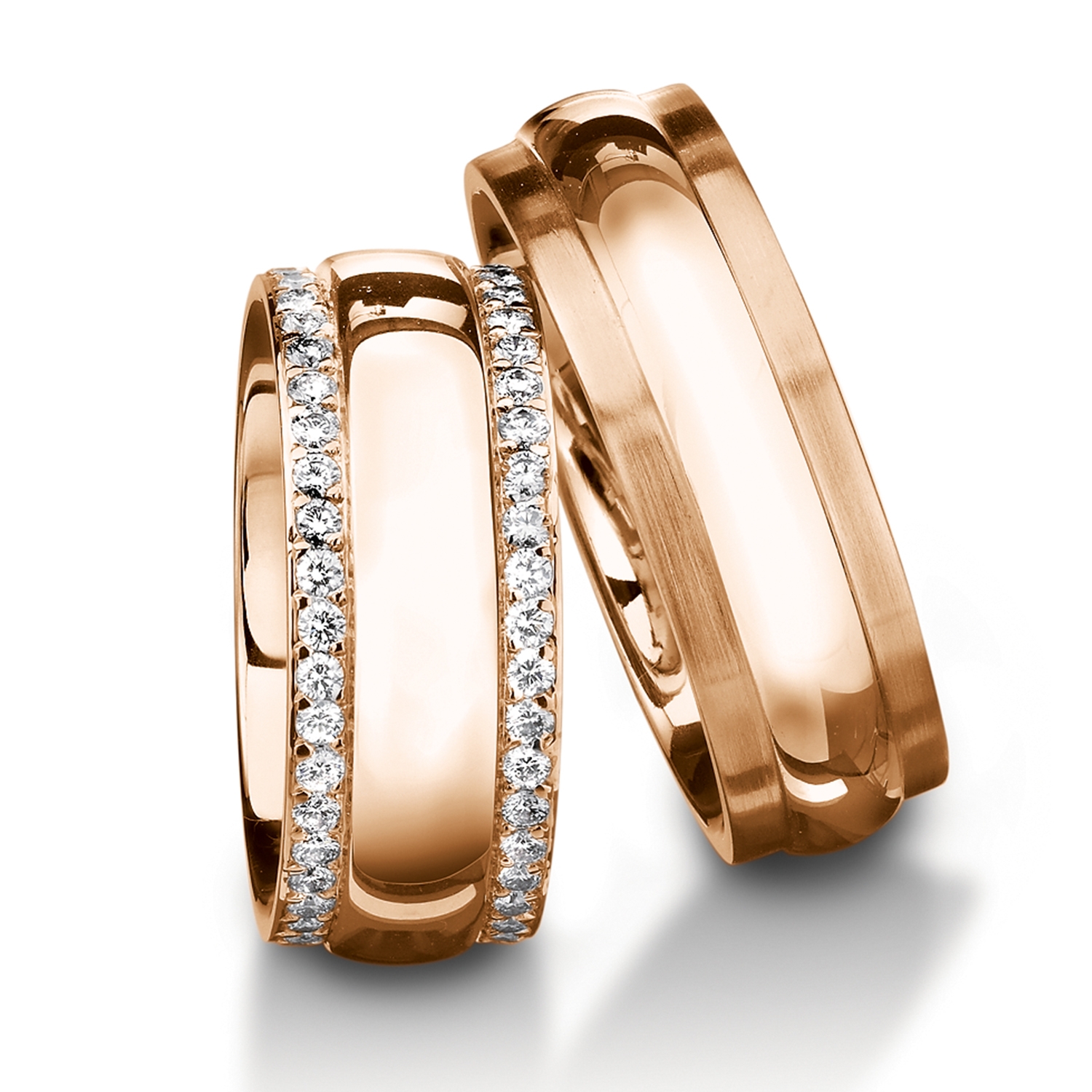 Diamond rings in gold, platinum and palladium with diamonds Furrer Jacot